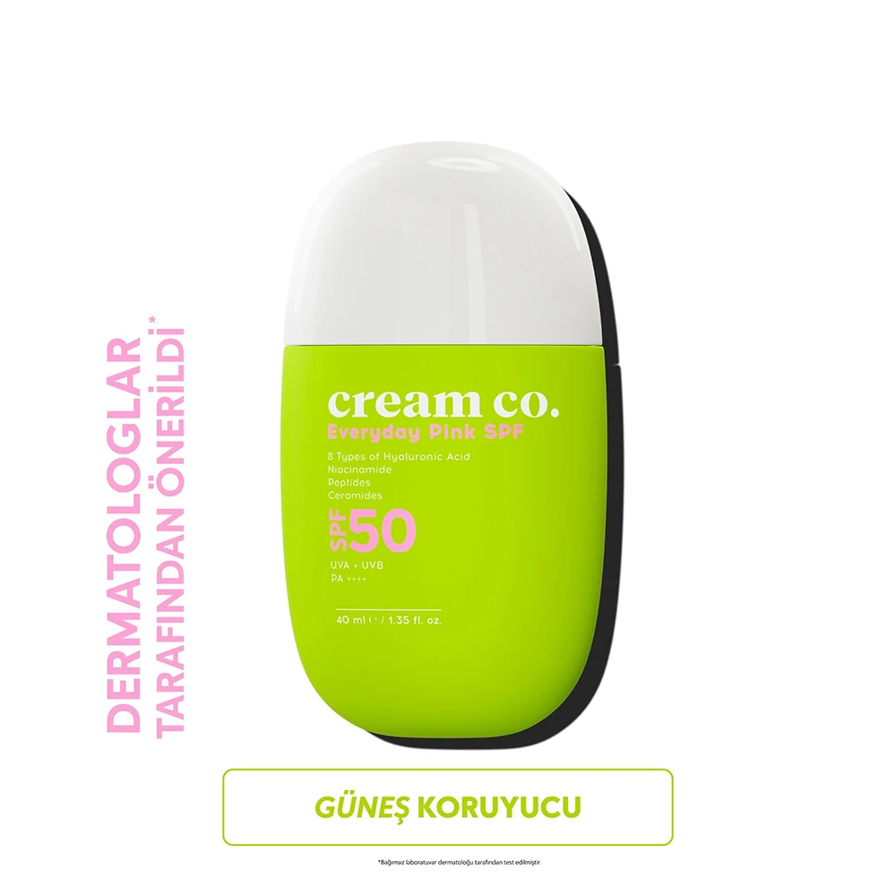 Cream Co. Everyday Pink SPF50 Güneş Koruyucu Pembe Likit Krem 40 ml