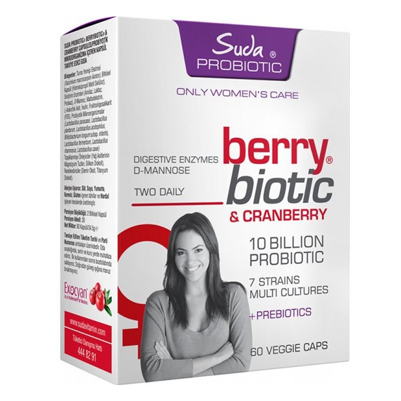 Suda Probiotic Berrybiotic Cranberry İçeren 60 Kapsül