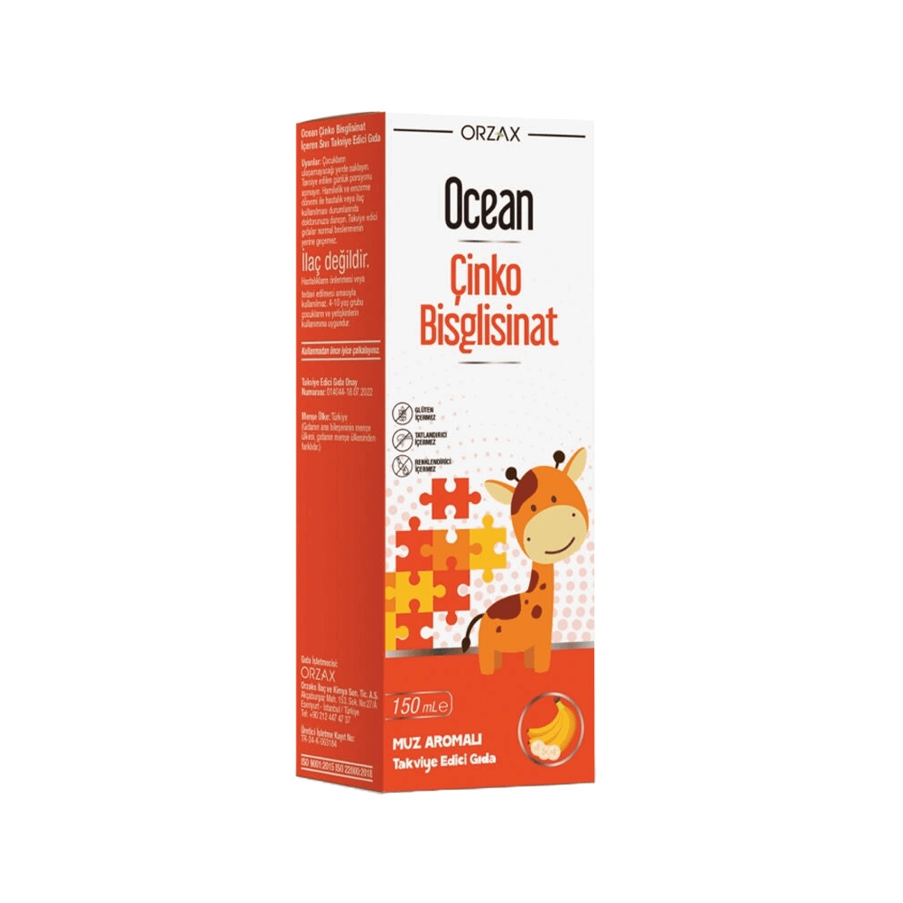Orzax Ocean Çinko Bisglisinat Muz Aromalı 150 ml