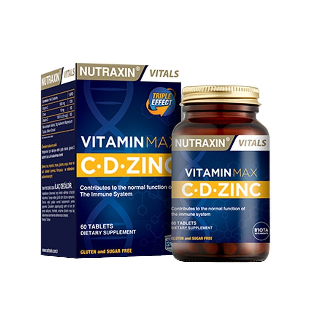 Nutraxin Vitamin Max Vitamin C, D ve Çinko 60 Tablet