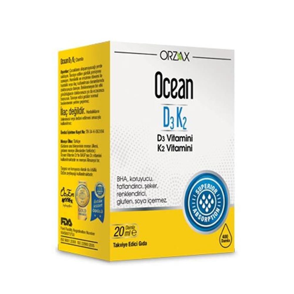 Orzax Ocean D3K2 Vitamin Damla 20 ml