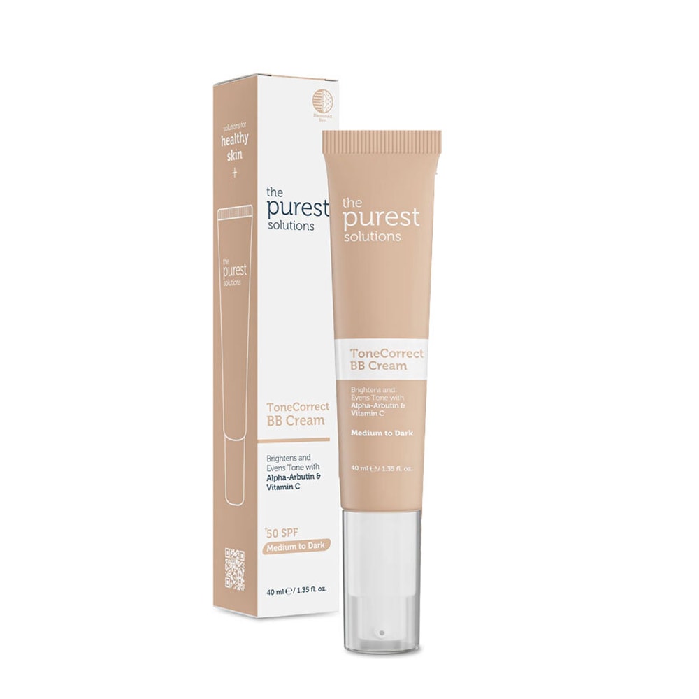 The Purest Solutions ToneCorrect BB Cream SPF50+ Lekeli Ciltler İçin Cilt Tonu Eşitleyici 40 ml - Medium to Dark