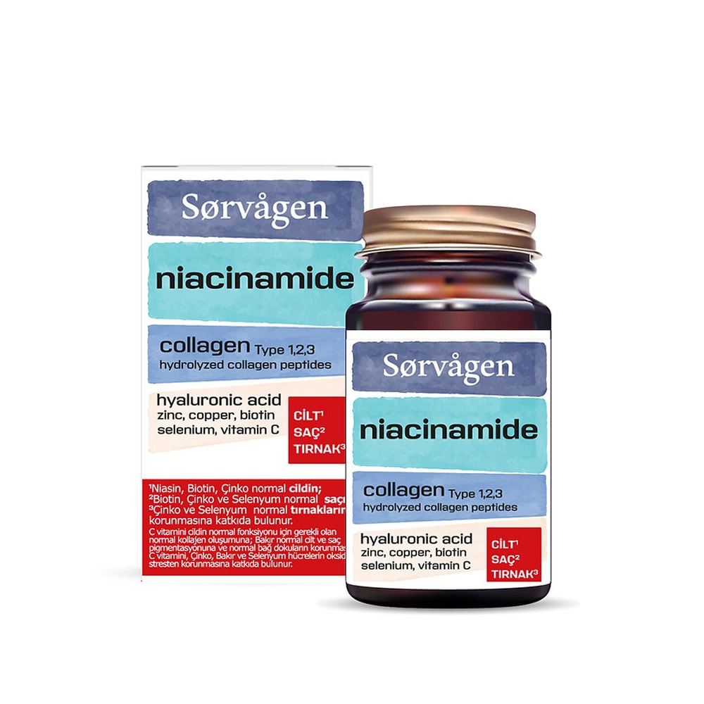 Sorvagen Niacinamide Collagen Hyaluronic Acid Kolajen 60 Tablet