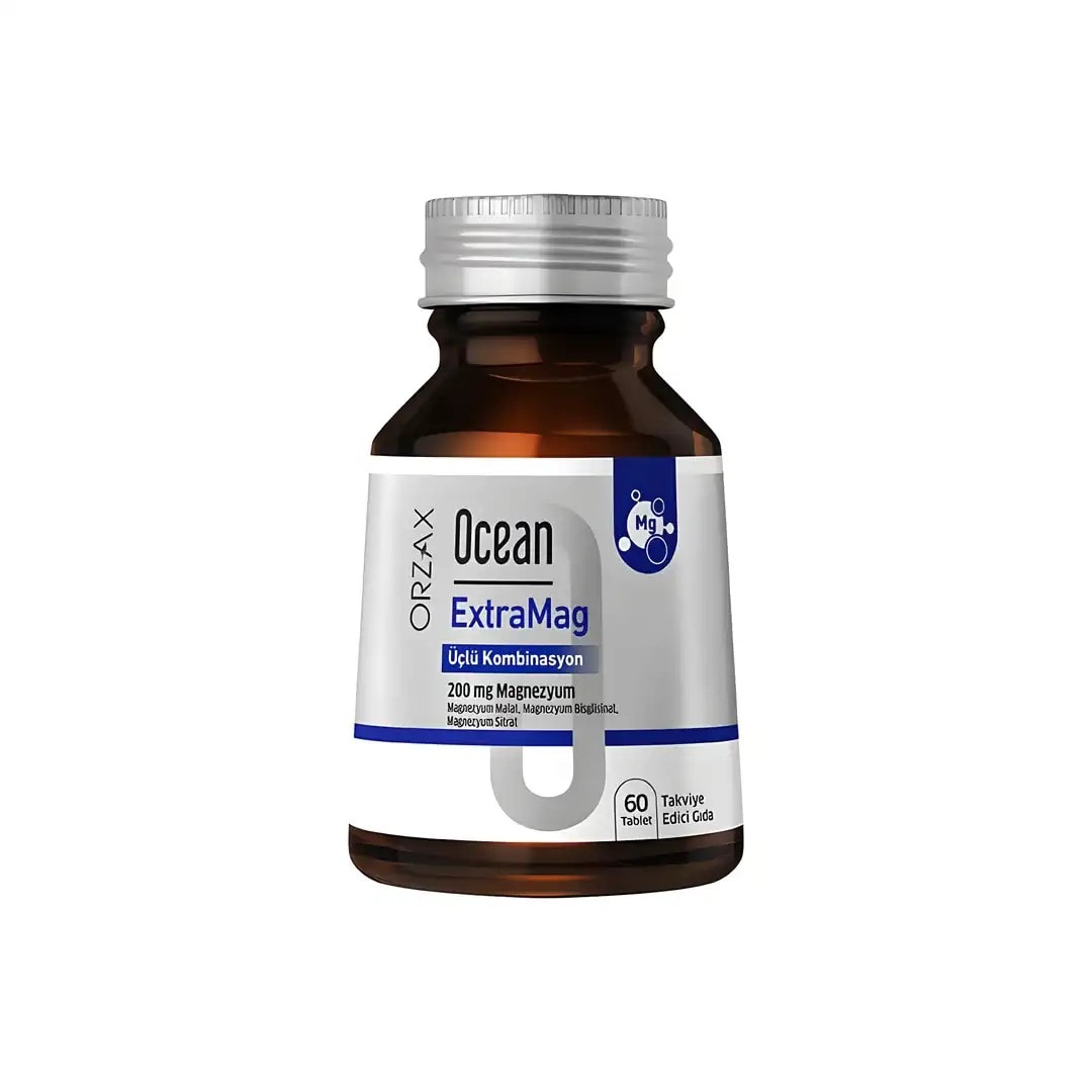 Orzax Ocean ExtraMag Üçlü Magnezyum Kombinasyonu 60 Tablet