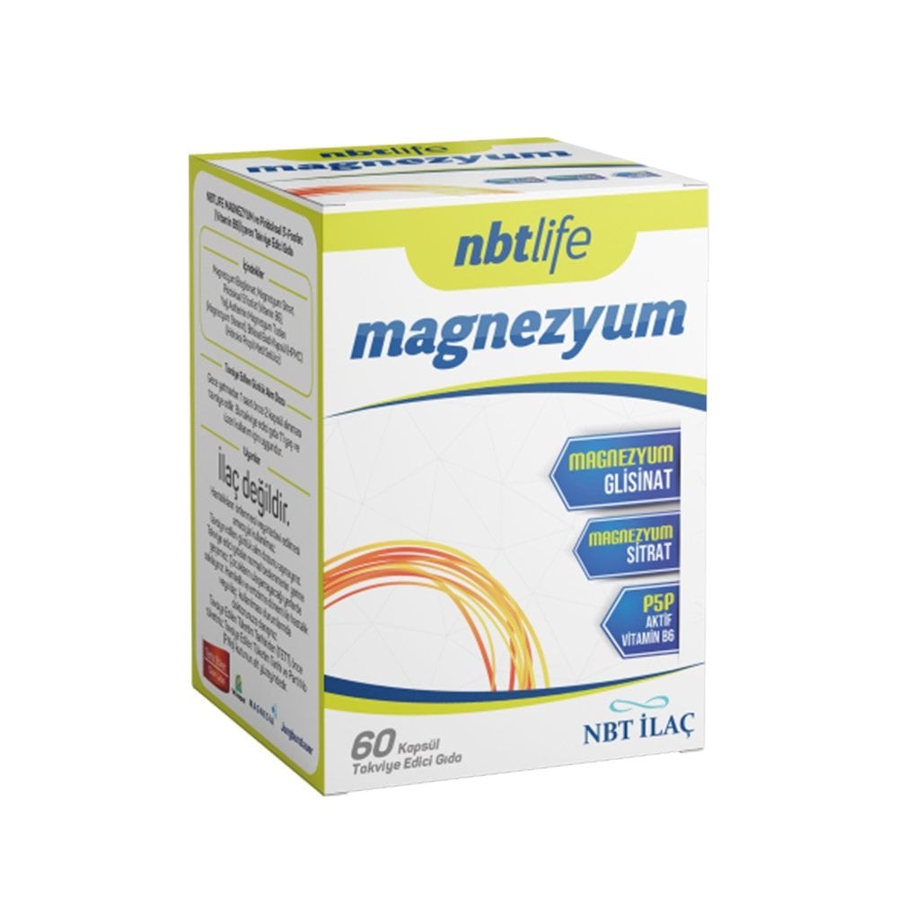 NBT Life Magnezyum P5p Vitamin B6 İçeren 60 Kapsül