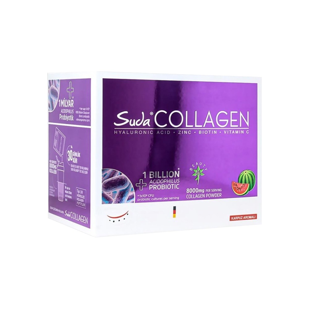 Suda Collagen + Probiyotik Karpuz Aromalı 30 x 10 gr Toz Saşe