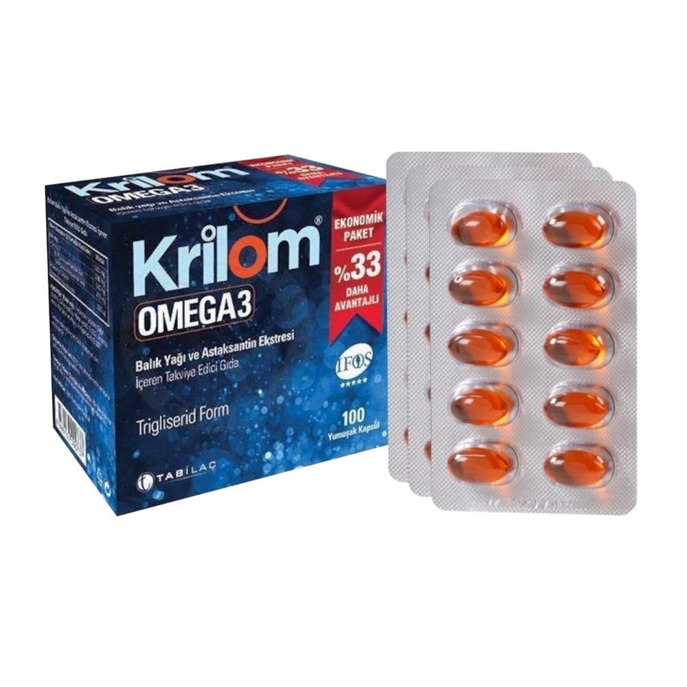 Krilom Omega 3 Balık Yağı 100 Yumuşak Kapsül - 8680133000737 | Kozvit