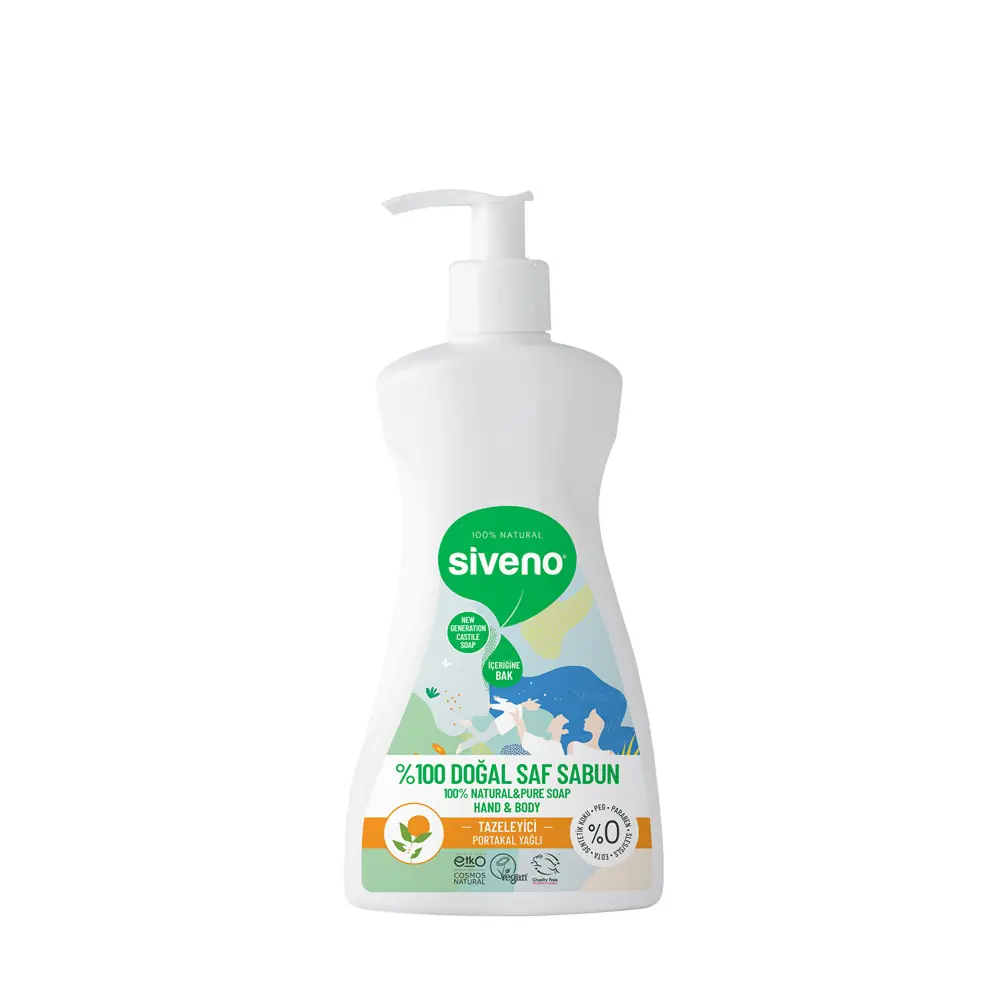 Siveno El ve Vücut İçin Portakal Yağlı Doğal Sıvı Sabun 300 ml - 8681511099046