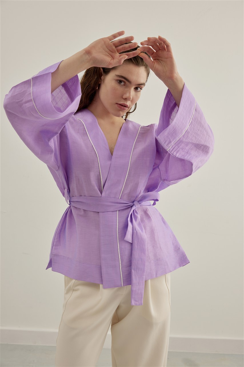 Truvakar Kol Bağlamalı Kimono