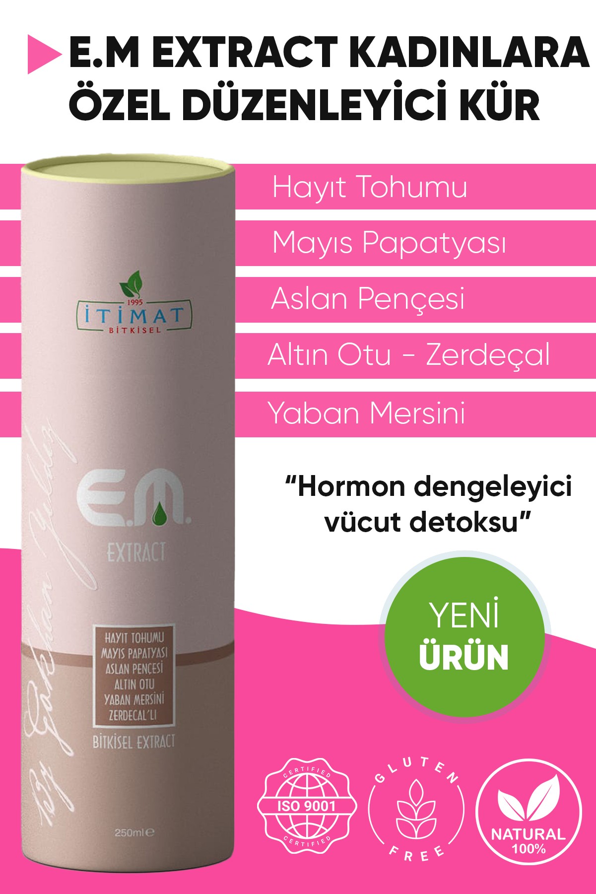 Kadınlara Özel /hayıt Tohumu - Aslan Pençesi - Papatya - Yaban Mersini - Zerdeçal/ekstrakt/250ml