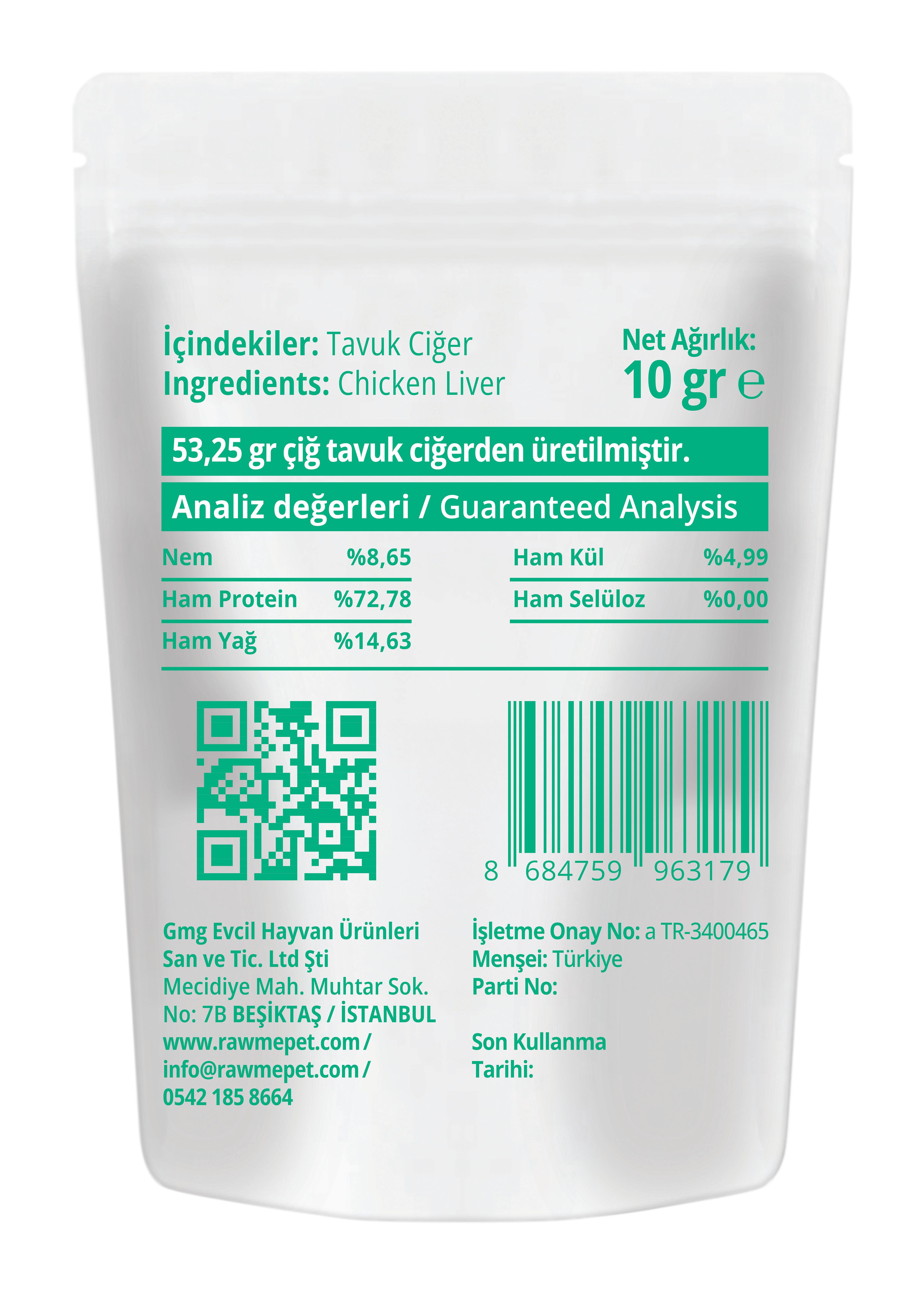 Tavuk Ciğer Mini Paket 10 gr