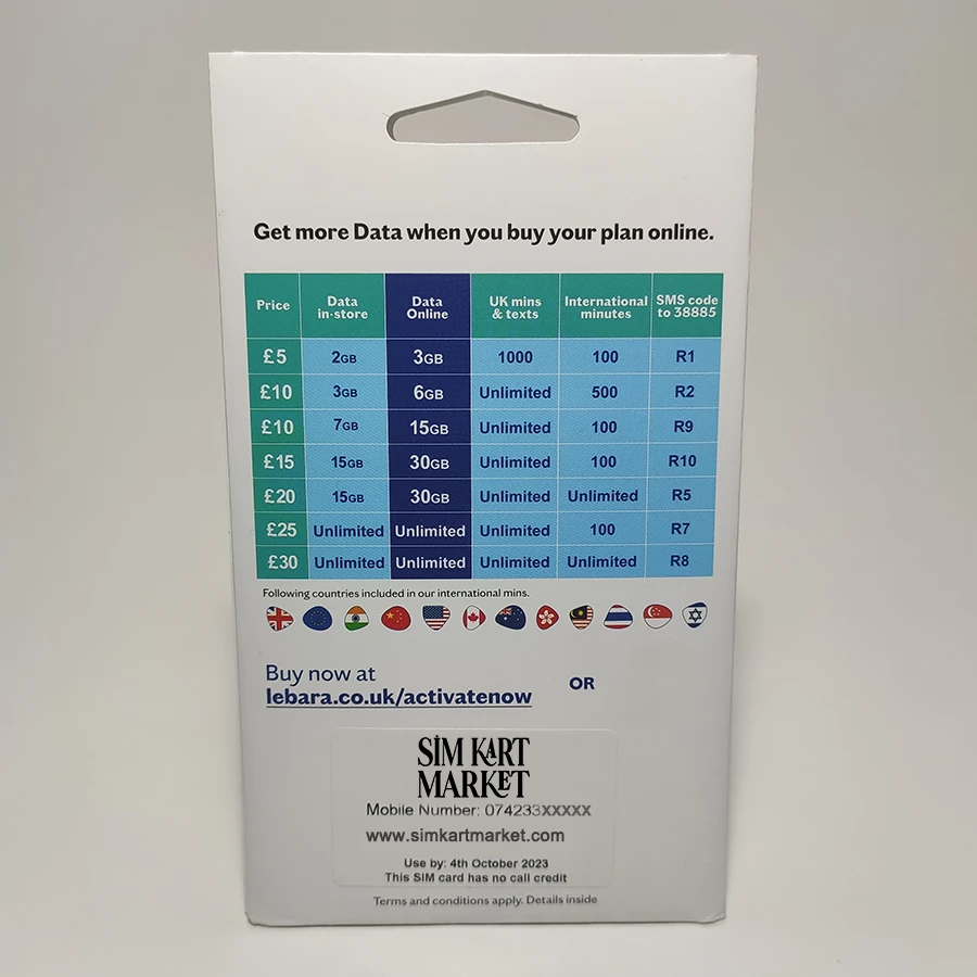 İngiltere Fiziksel Sim Kart