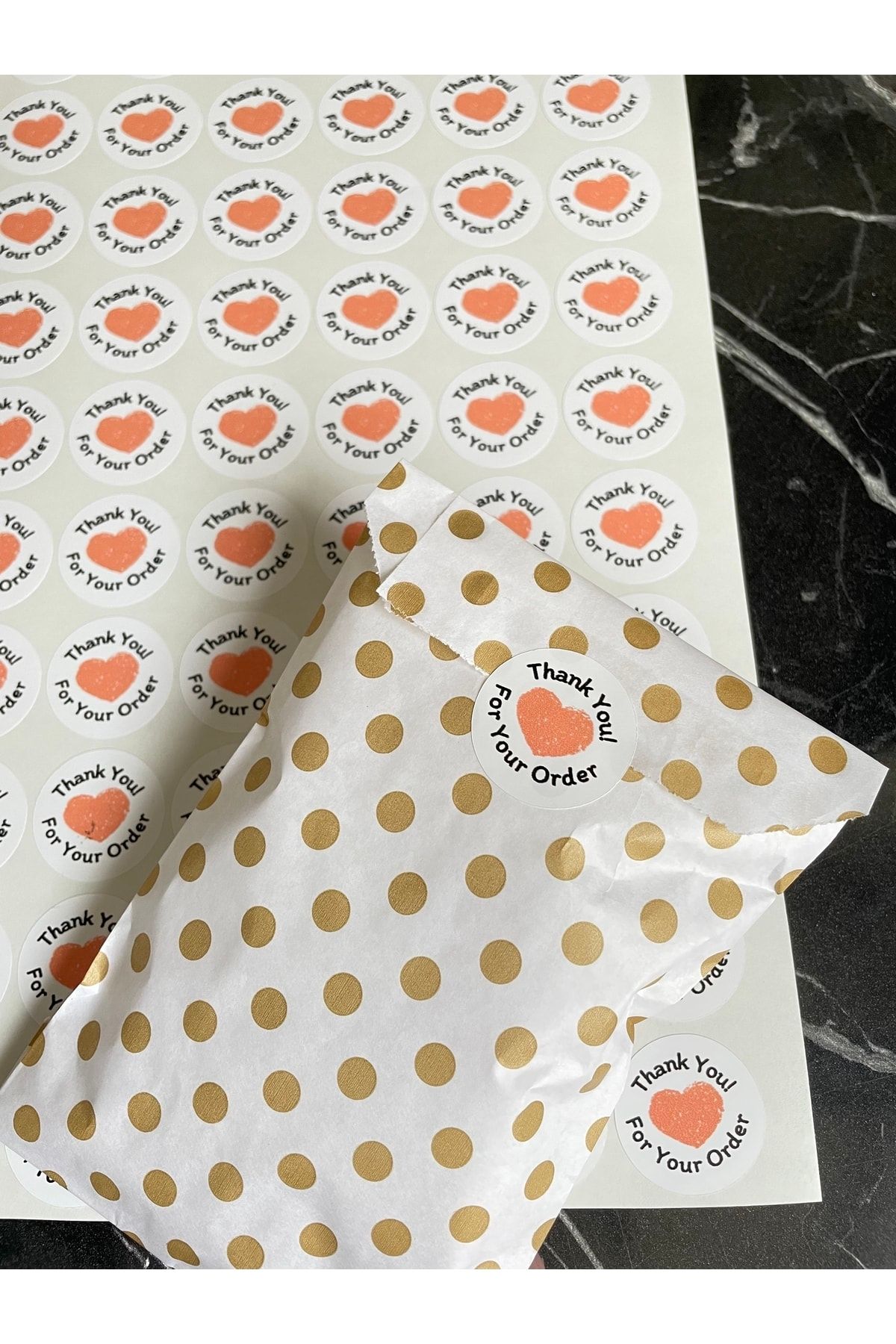 Opak Sticker Thank You For Your Order 3 Cm 70 Adet