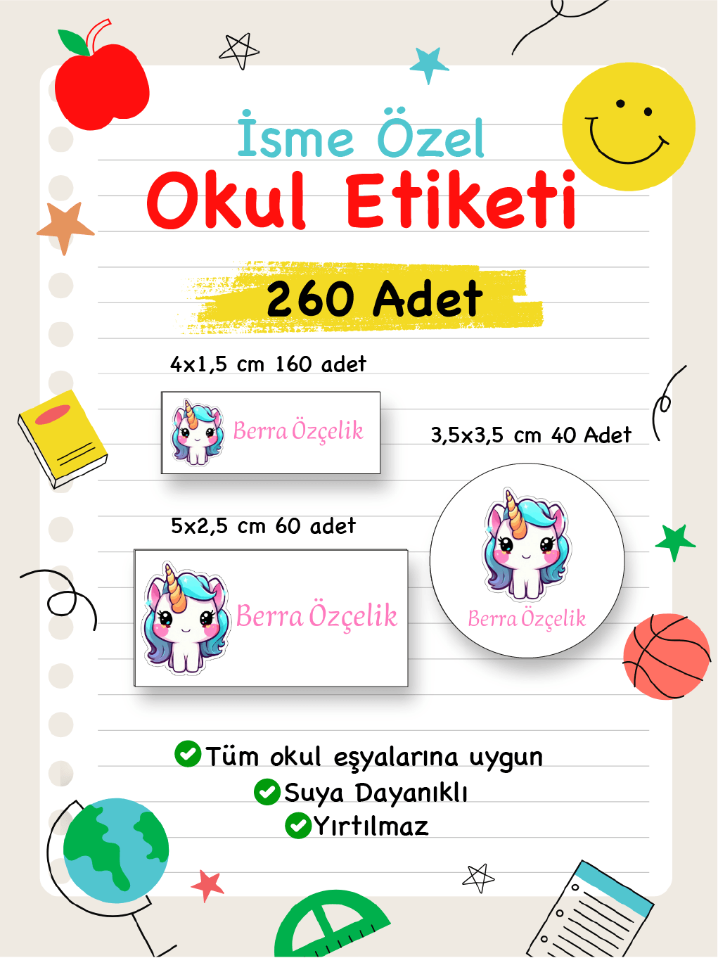 İsme Özel Okul Etiketi-94