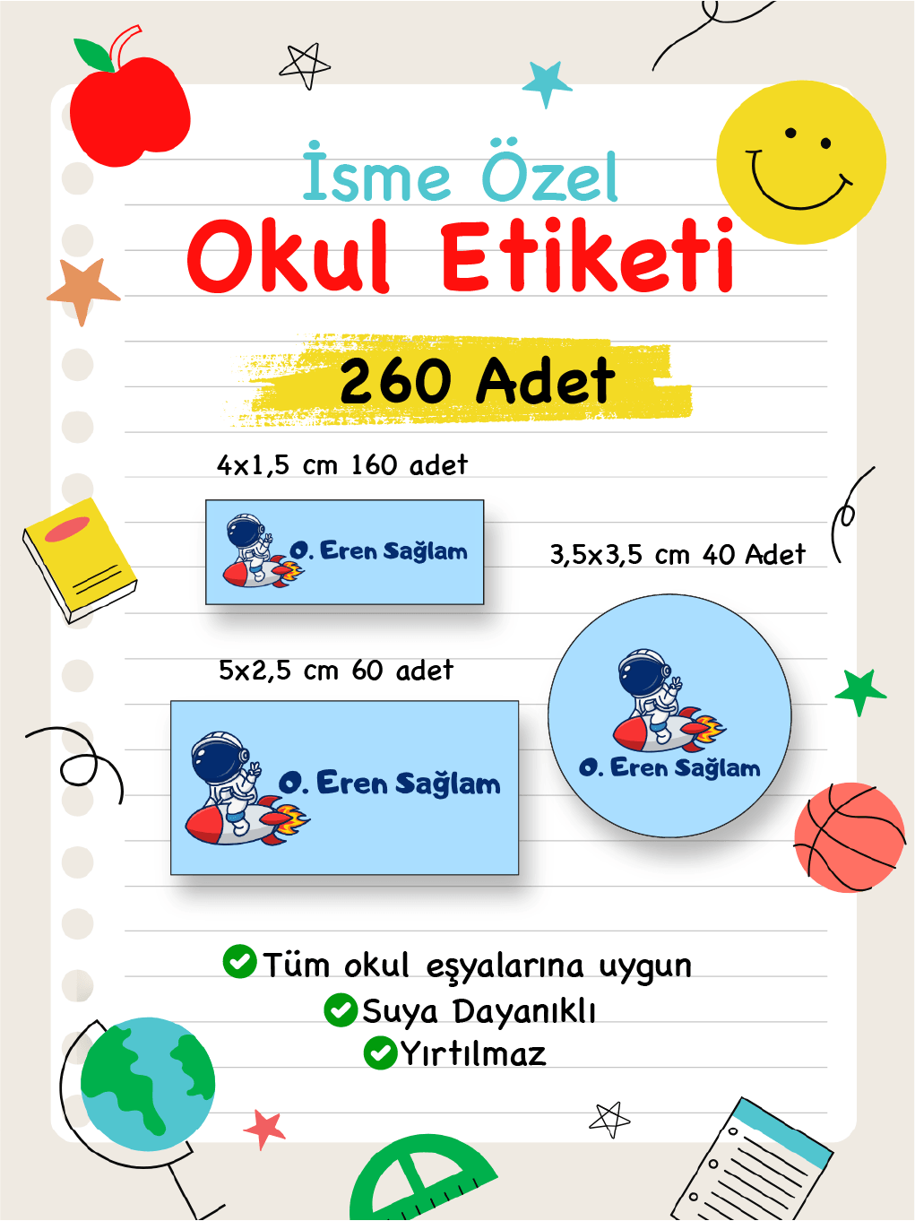 İsme Özel Okul Etiketi-29
