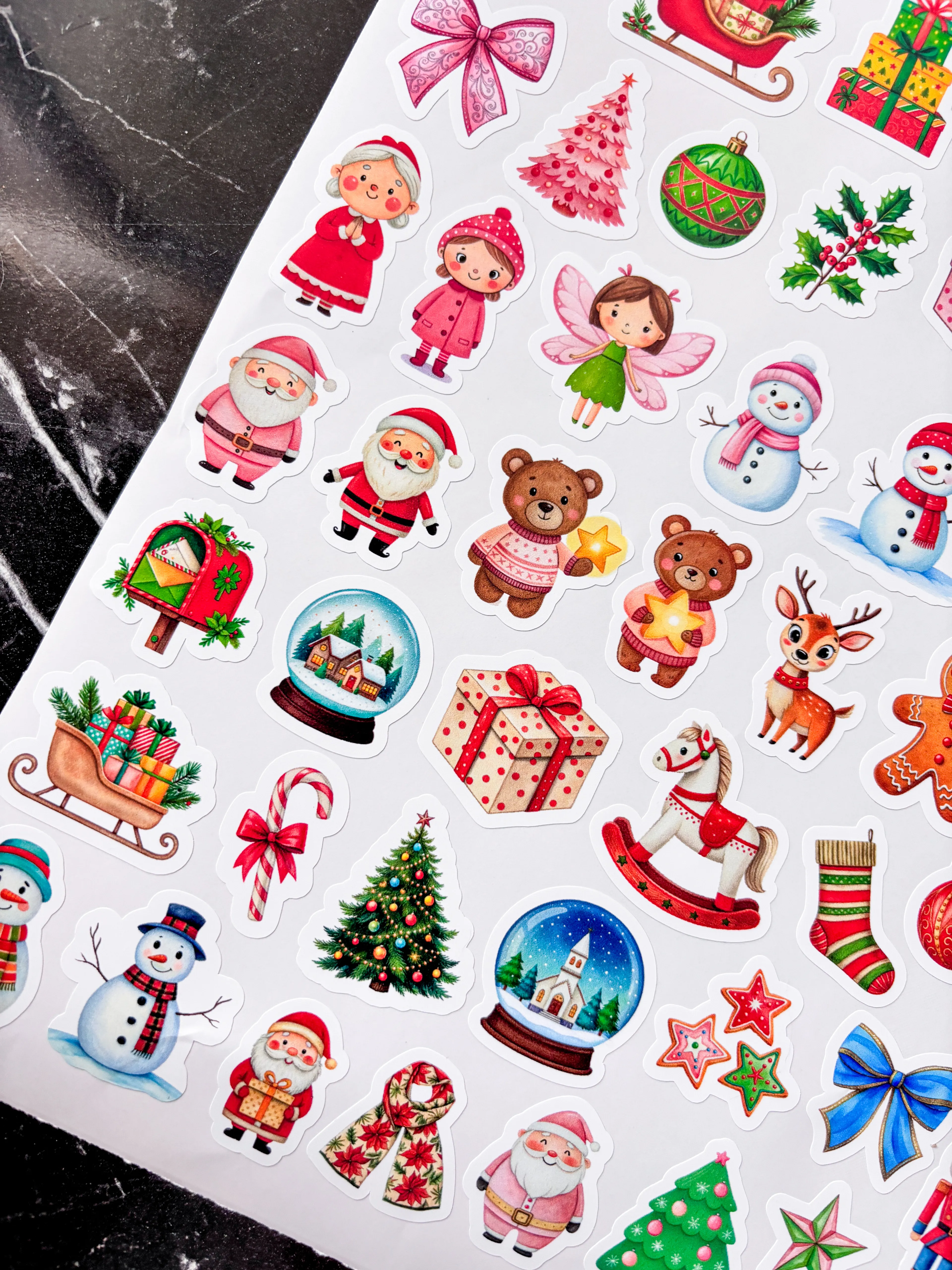 Yılbaşı özel kesim sticker ~3-6 cm 57 adet yeni yıl yapışkanlı etiket yılbaşı hediye