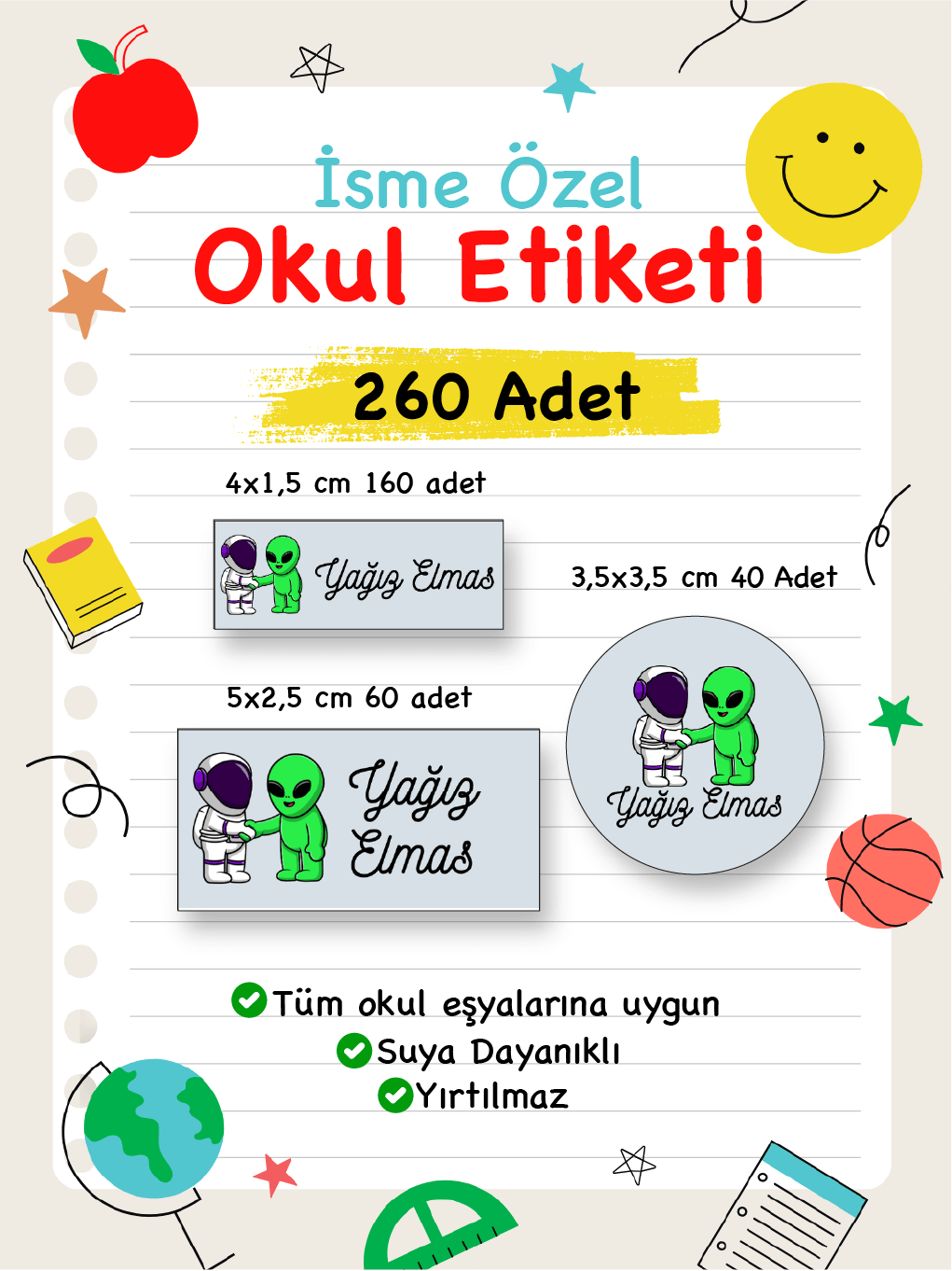 İsme Özel Okul Etiketi-96