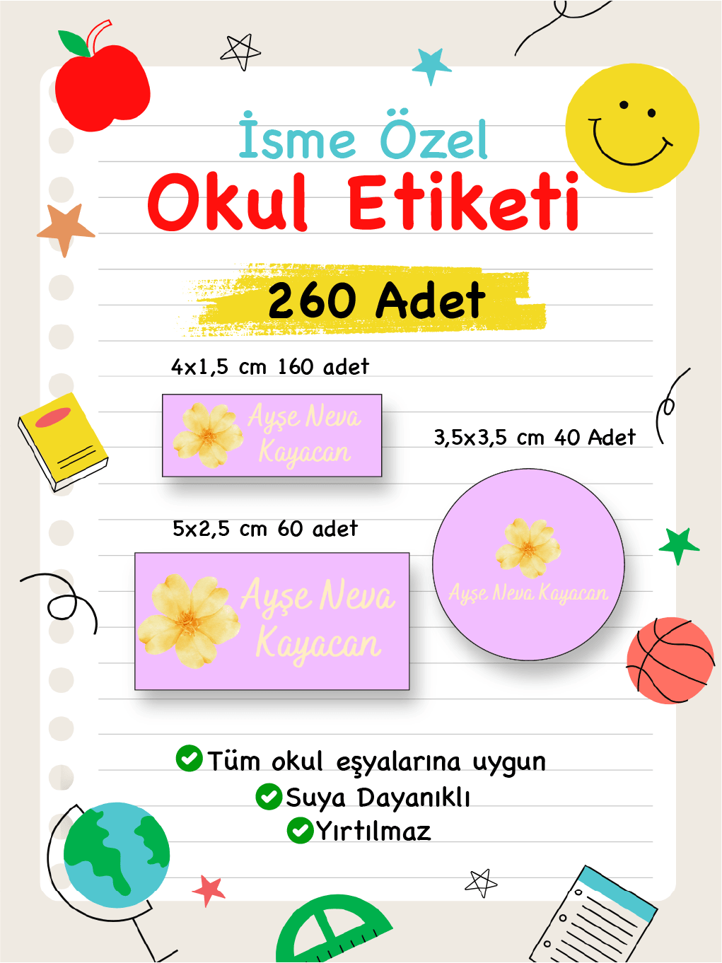 İsme Özel Okul Etiketi-27