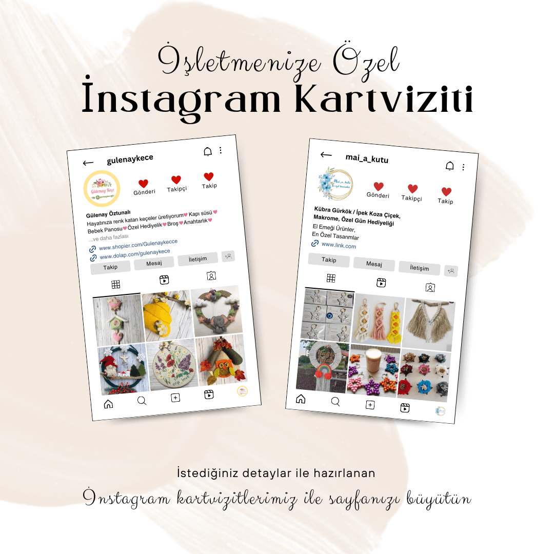 Logolu İnstagram Kartviziti-100 Adet