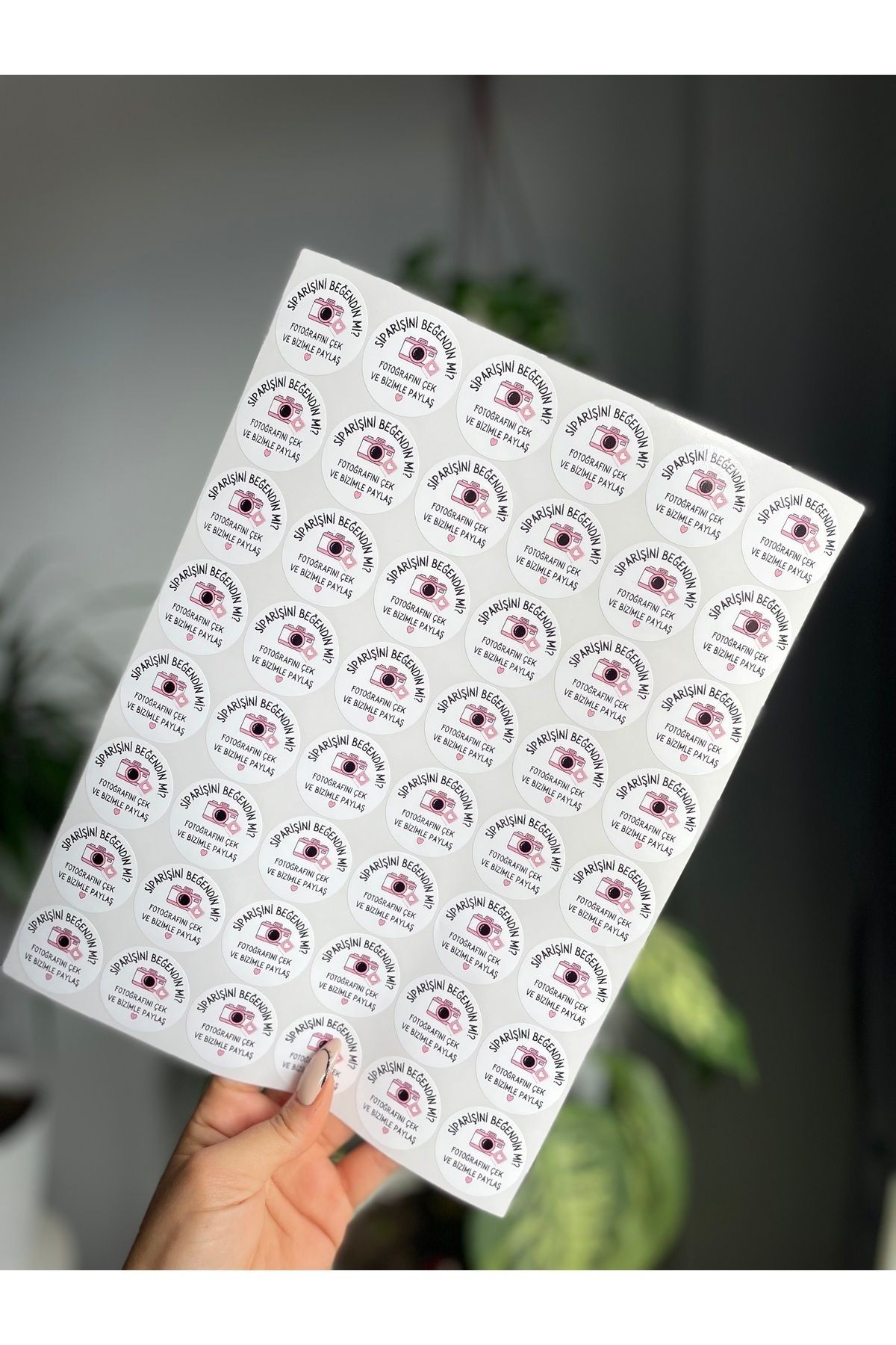 Sipariş stickerı 3,5 cm 48 adet opak sticker, küçük işletme sticker, yapışkanlı etiket