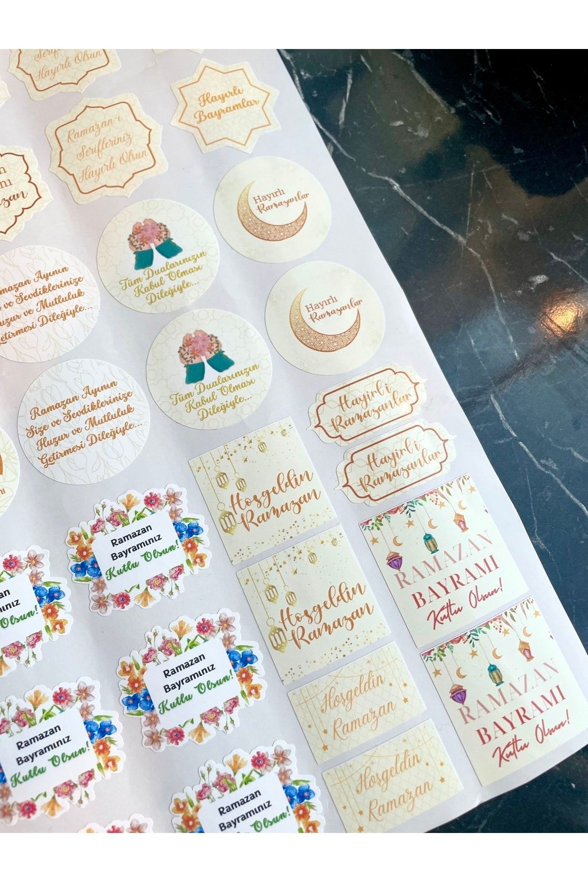 Ramazan Sticker Seti 37 Adet 4-5 Cm Ölçülerinde Yapışkanlı Etiket, Ramazan Ve Bayram Teması