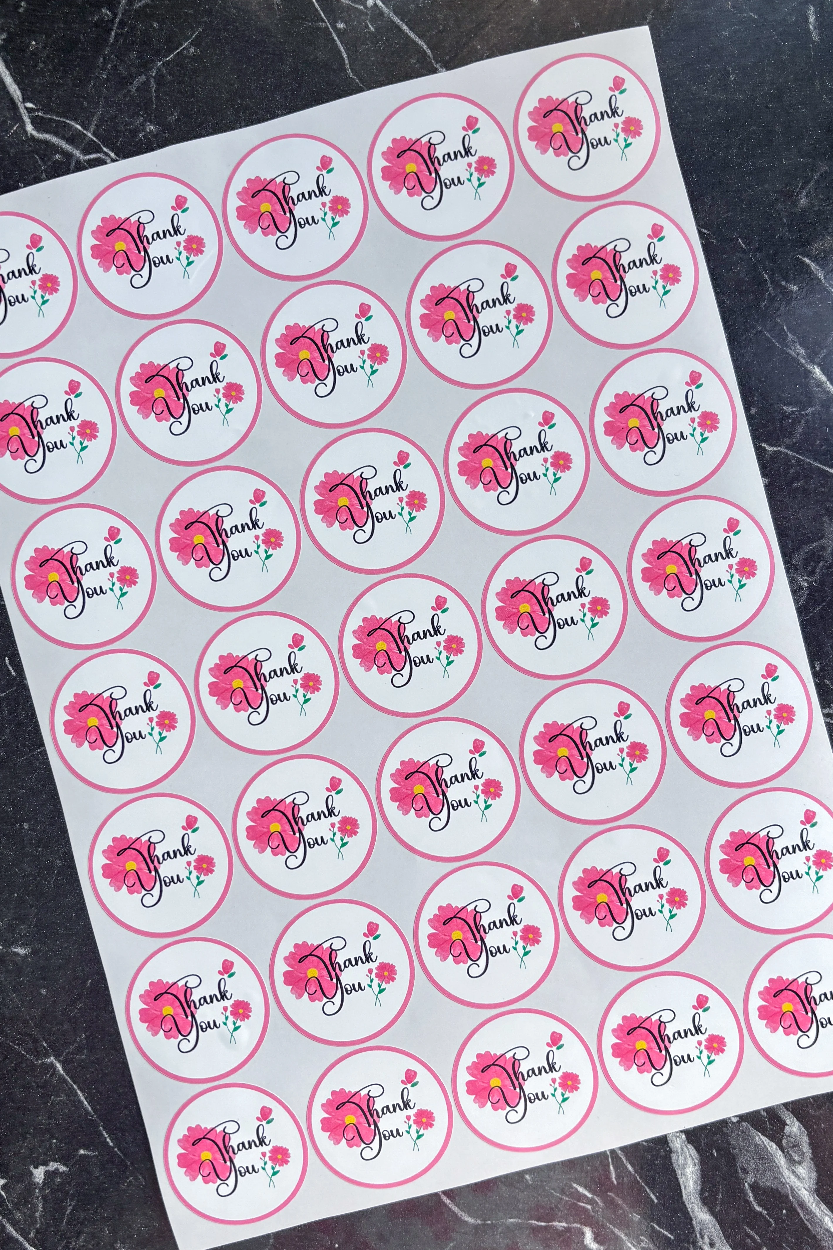 Thank you sticker 4 cm 35 adet opak teşekkür stickerı yapışkanlı etiket 