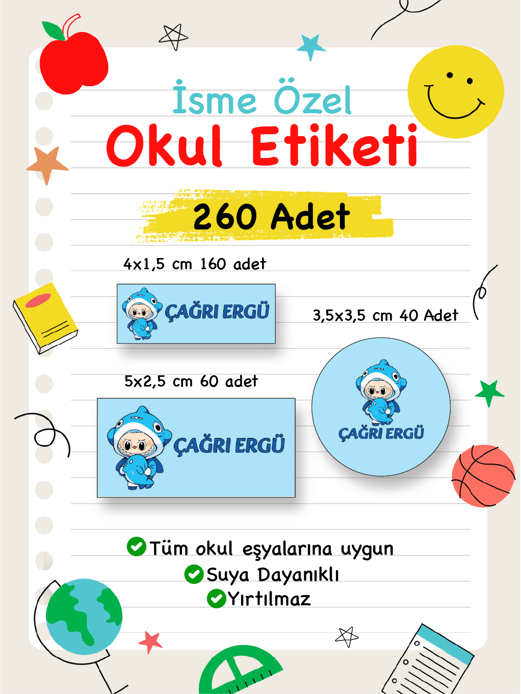 İsme Özel Okul Etiketi-115