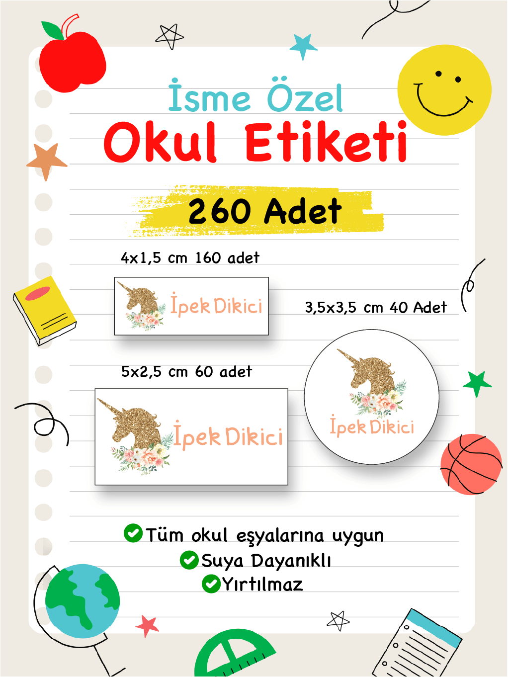 İsme Özel Okul Etiketi-32