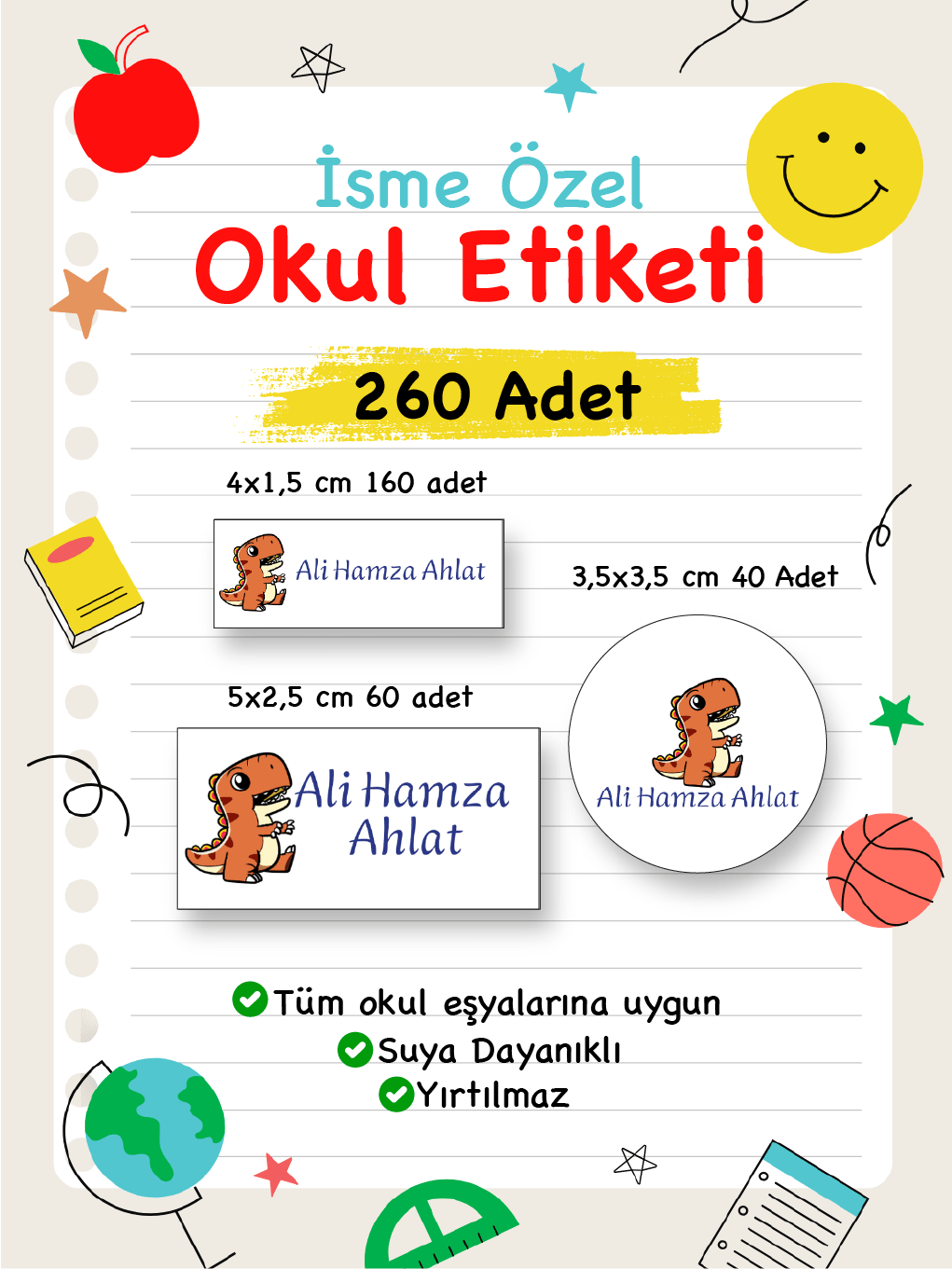 İsme Özel Okul Etiketi-38
