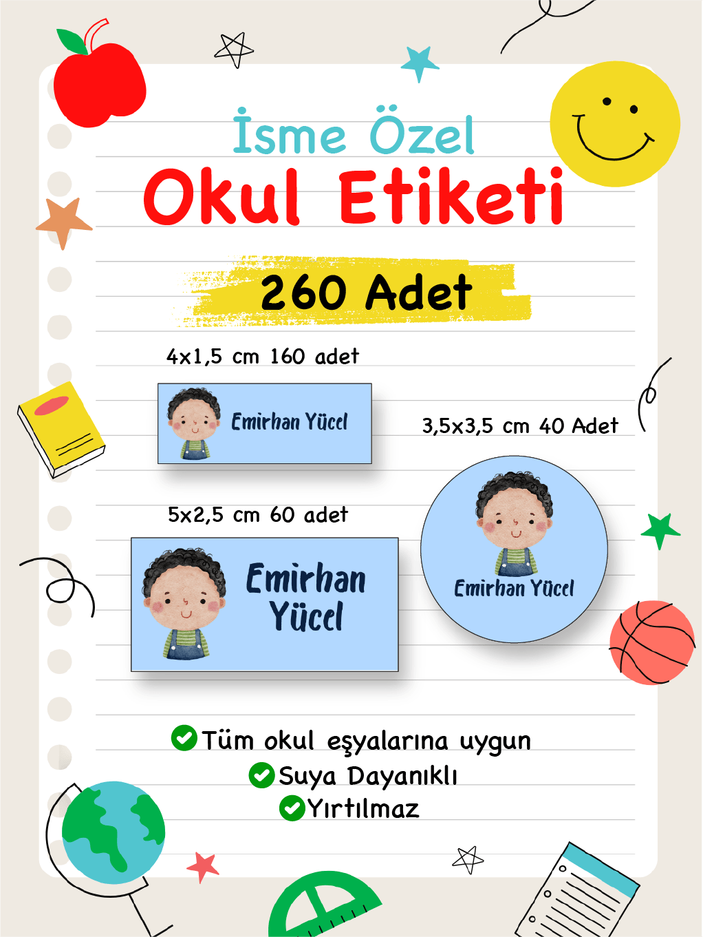 İsme Özel Okul Etiketi-102