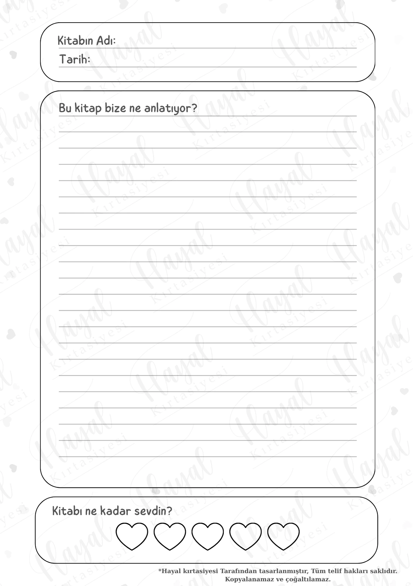 Kitap okuma günlüğü (ilkokul) A5 isme özel okuma takip defteri, çocuklar için aktivite defteri