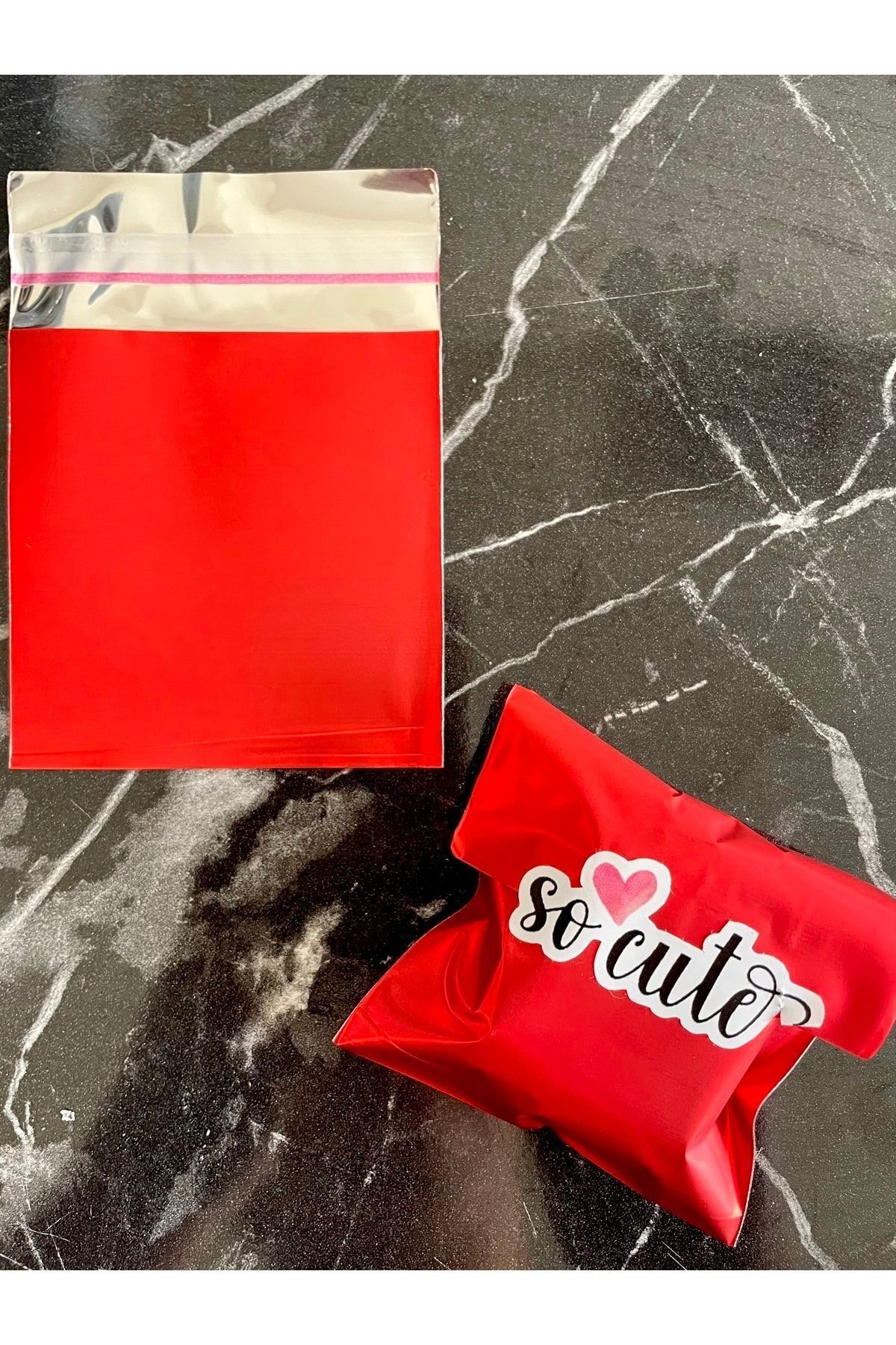 Parlak Metalize Hediye Paketi 7x9 Cm 50 Adet Kırmızı Takı, Hediye Poşeti, Sevgililer Günü Hediyesi