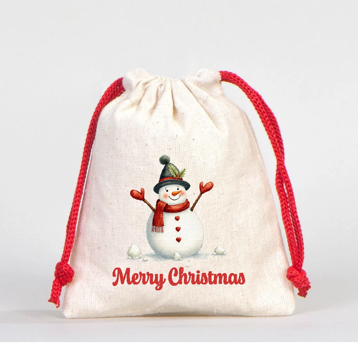 Yılbaşı Baskılı Kese 1 Adet büzgülü kumaş kese hediye kesesi - Model-8