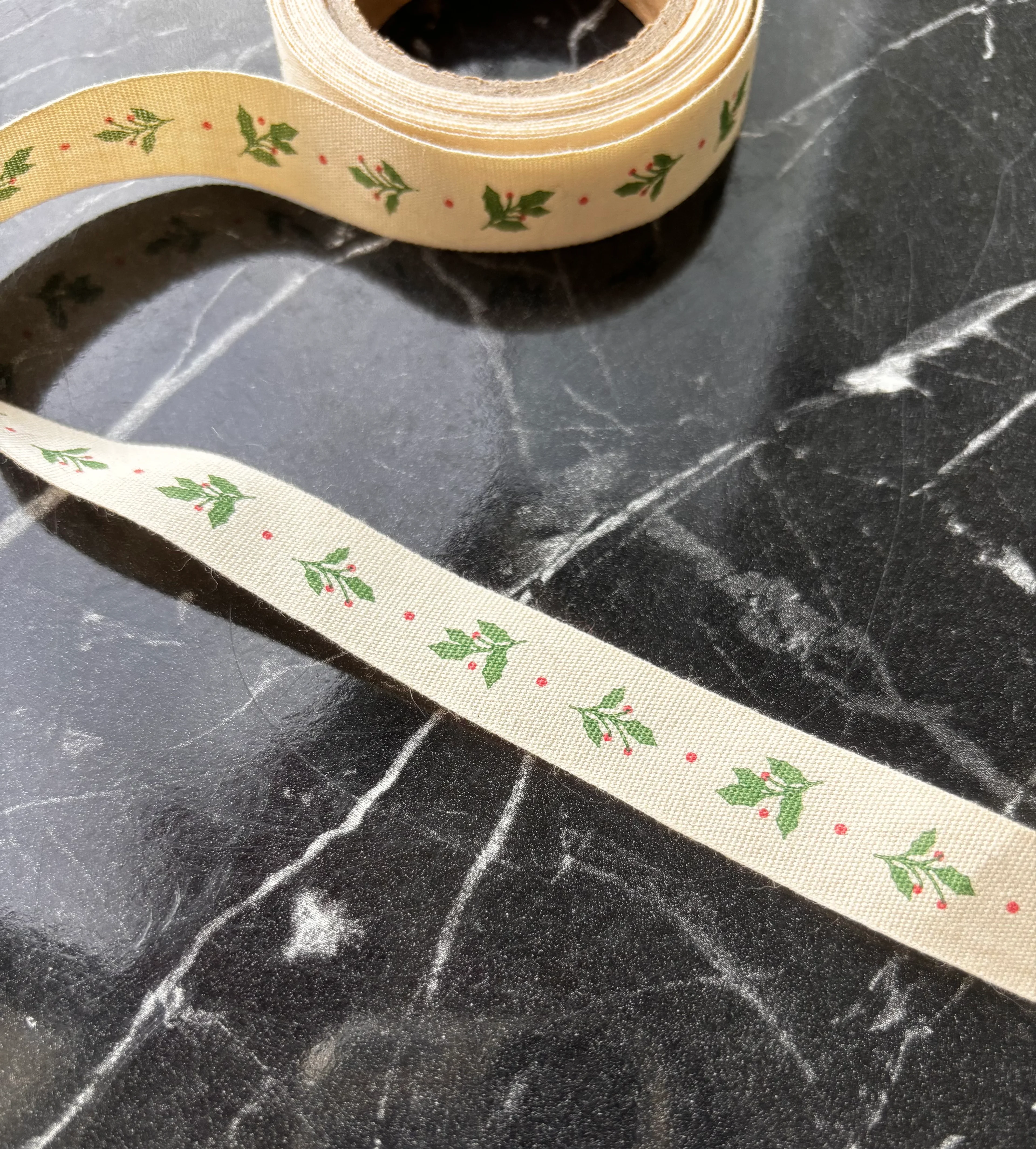 Desenli pamuk şerit 1 metre /1.5 cm kurdele