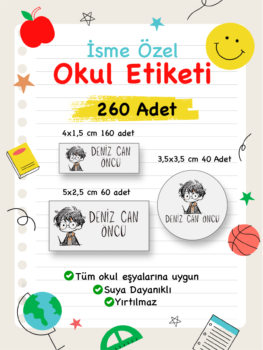 İsme Özel Okul Etiketi-111