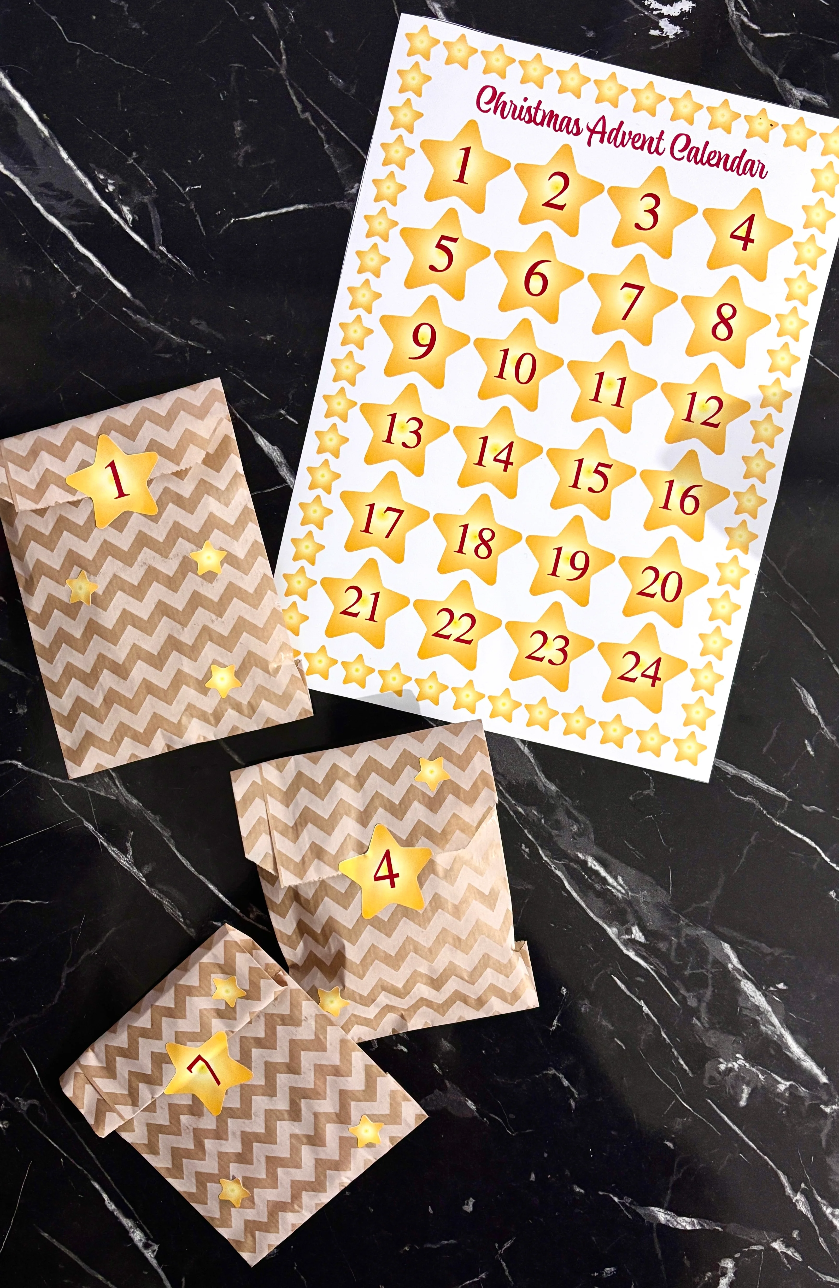 Advent Calendar Kiti (Kese ve sticker seti- 24 günlük)