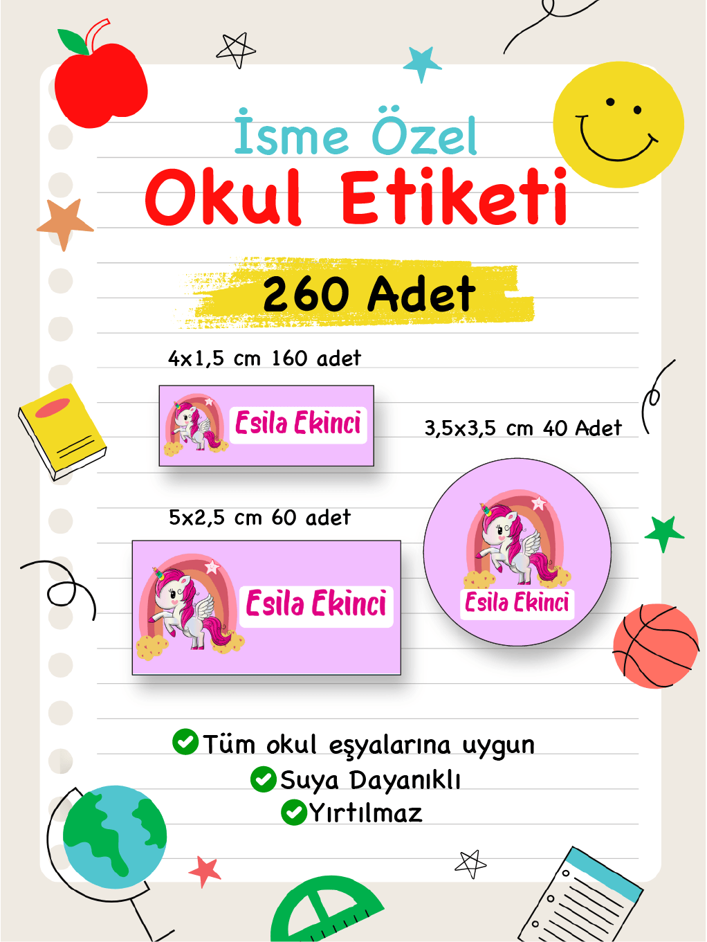 İsme Özel Okul Etiketi-4