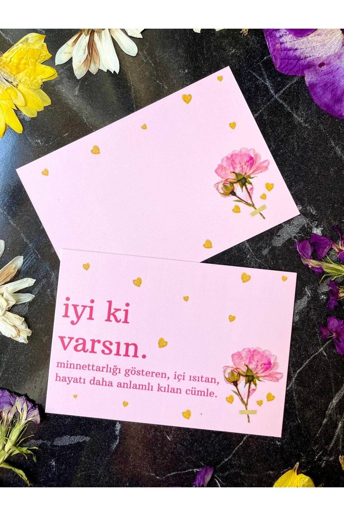 Sevgililer Günü Serisi 10x7 Cm 20 Adet Not Kartı ‘iyi Ki Varsın’ Teşekkür Kartı, Hediye Kartı