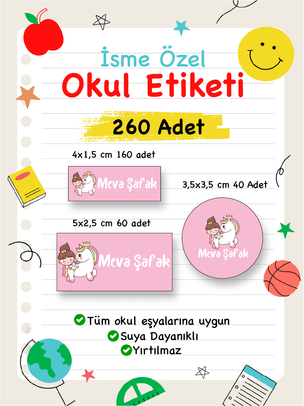 İsme Özel Okul Etiketi-22