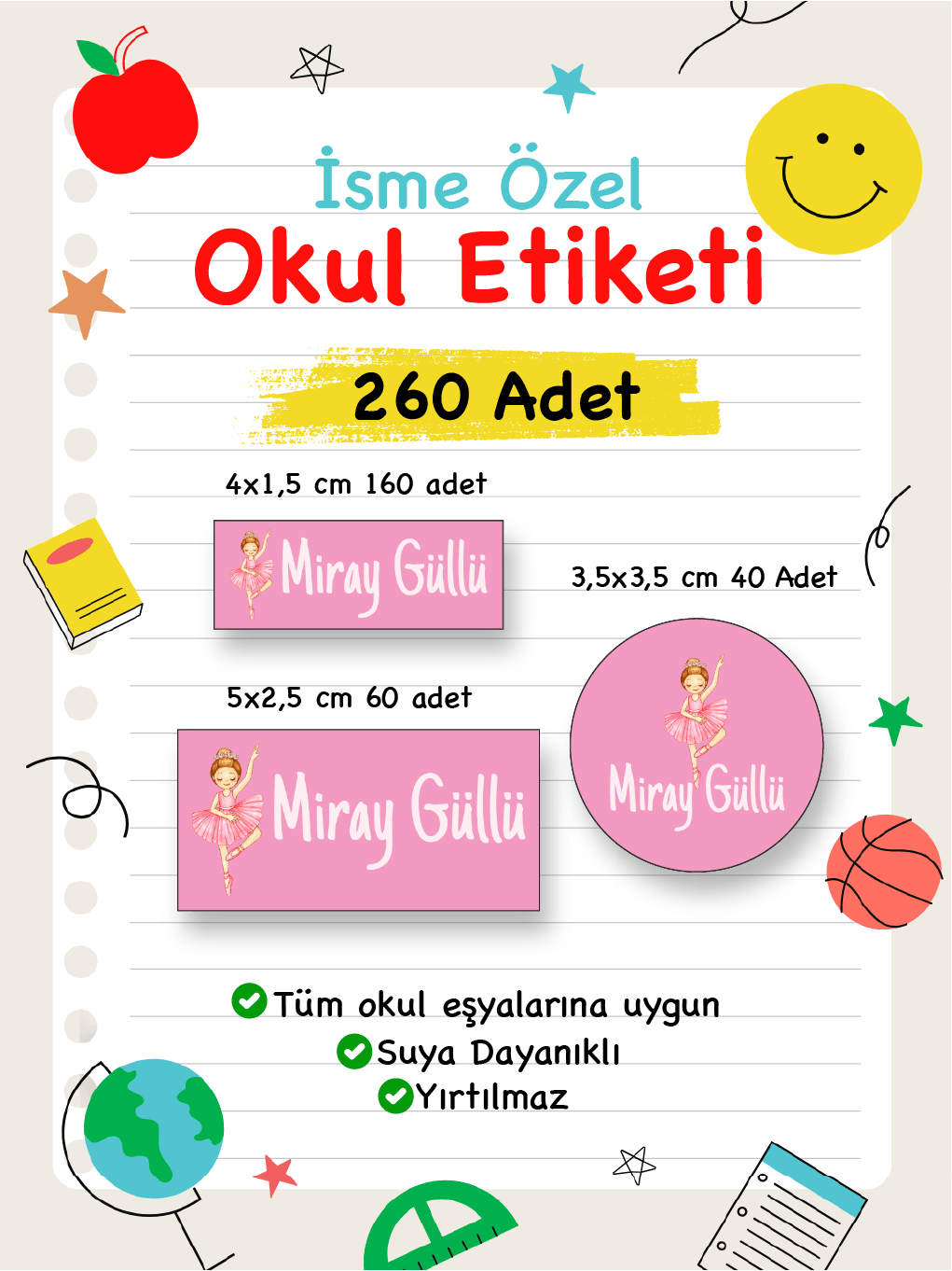 İsme Özel Okul Etiketi-35