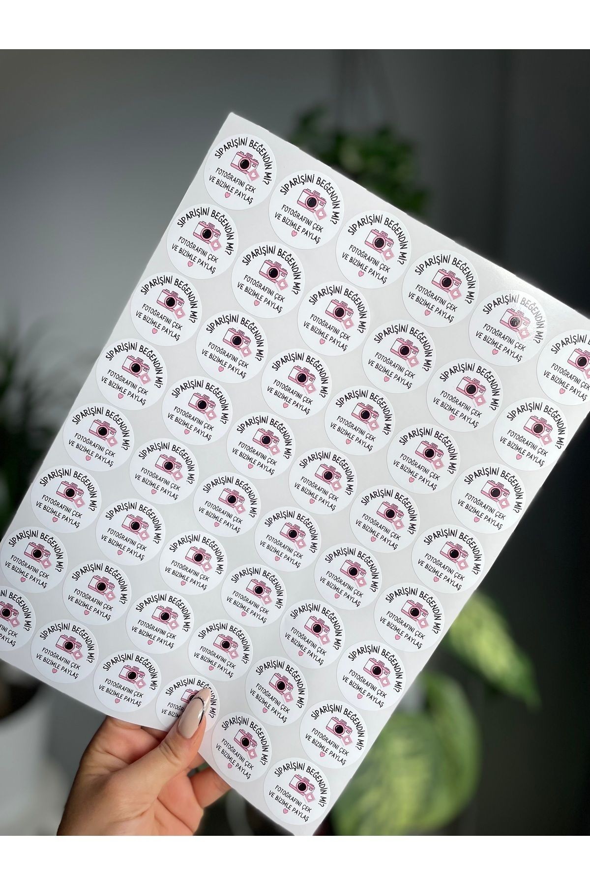 Sipariş stickerı 3,5 cm 48 adet opak sticker, küçük işletme sticker, yapışkanlı etiket