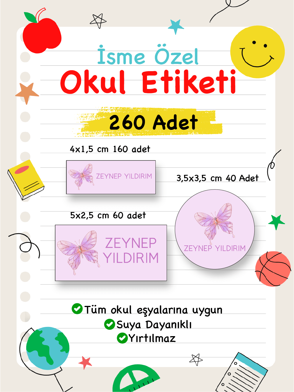 İsme Özel Okul Etiketi-45