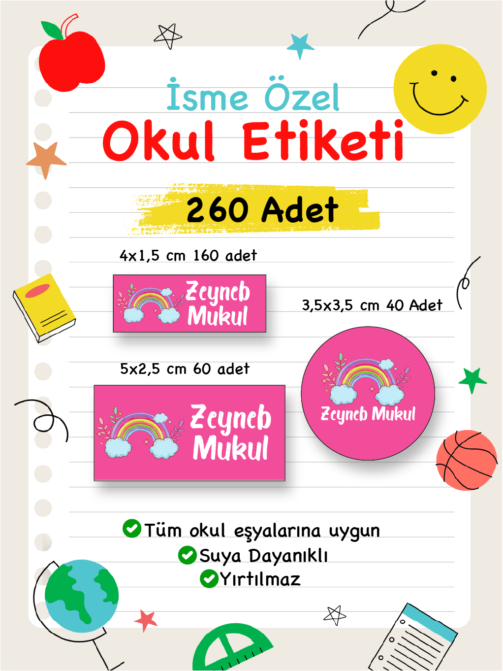 İsme Özel Okul Etiketi-18