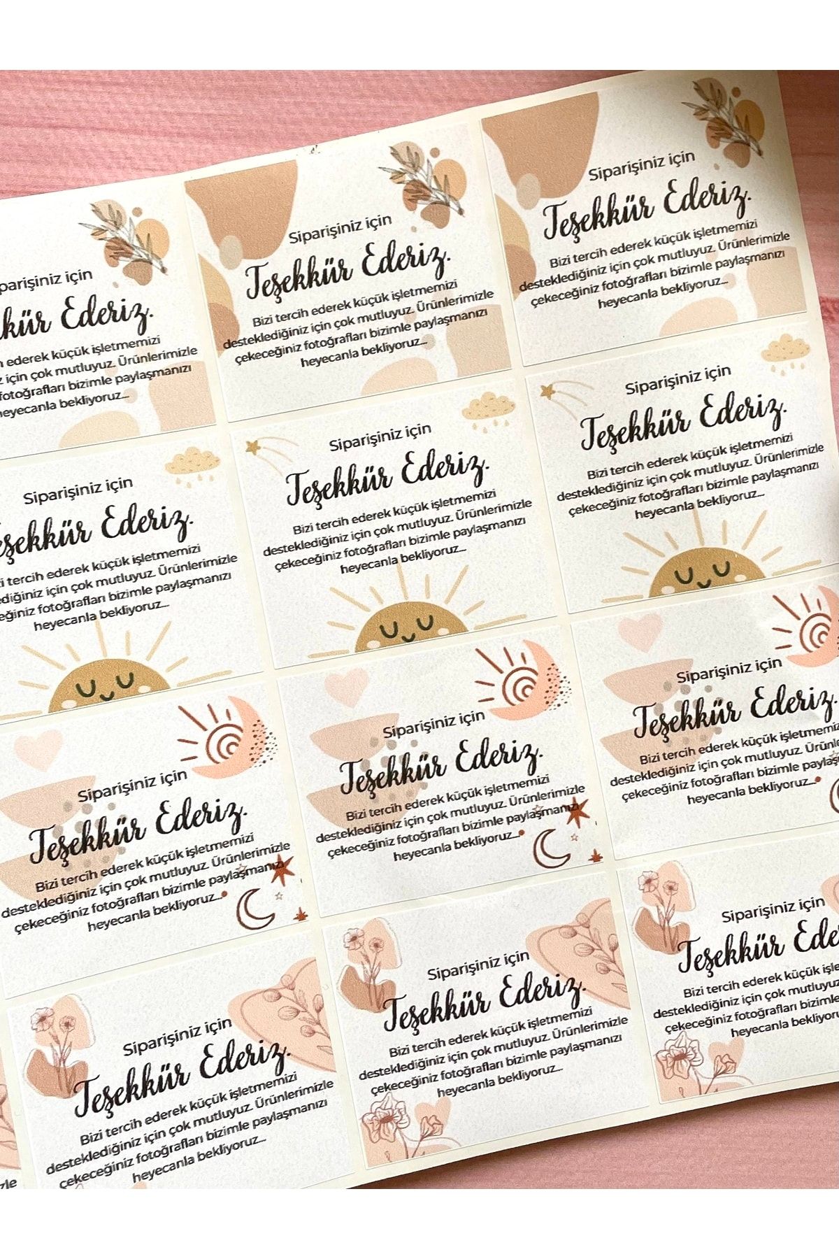 Bohem Küçük Işletme Teşekkür Stickerı 5x6 Cm 20 Adet Kadın Girişimci Etiket,