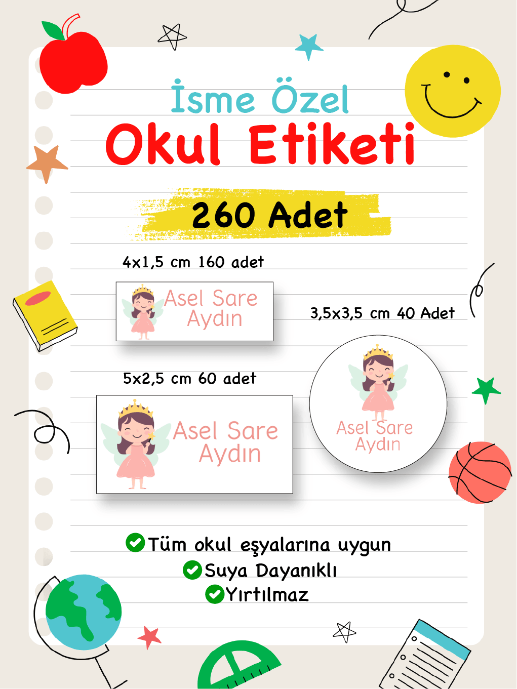 İsme Özel Okul Etiketi-1