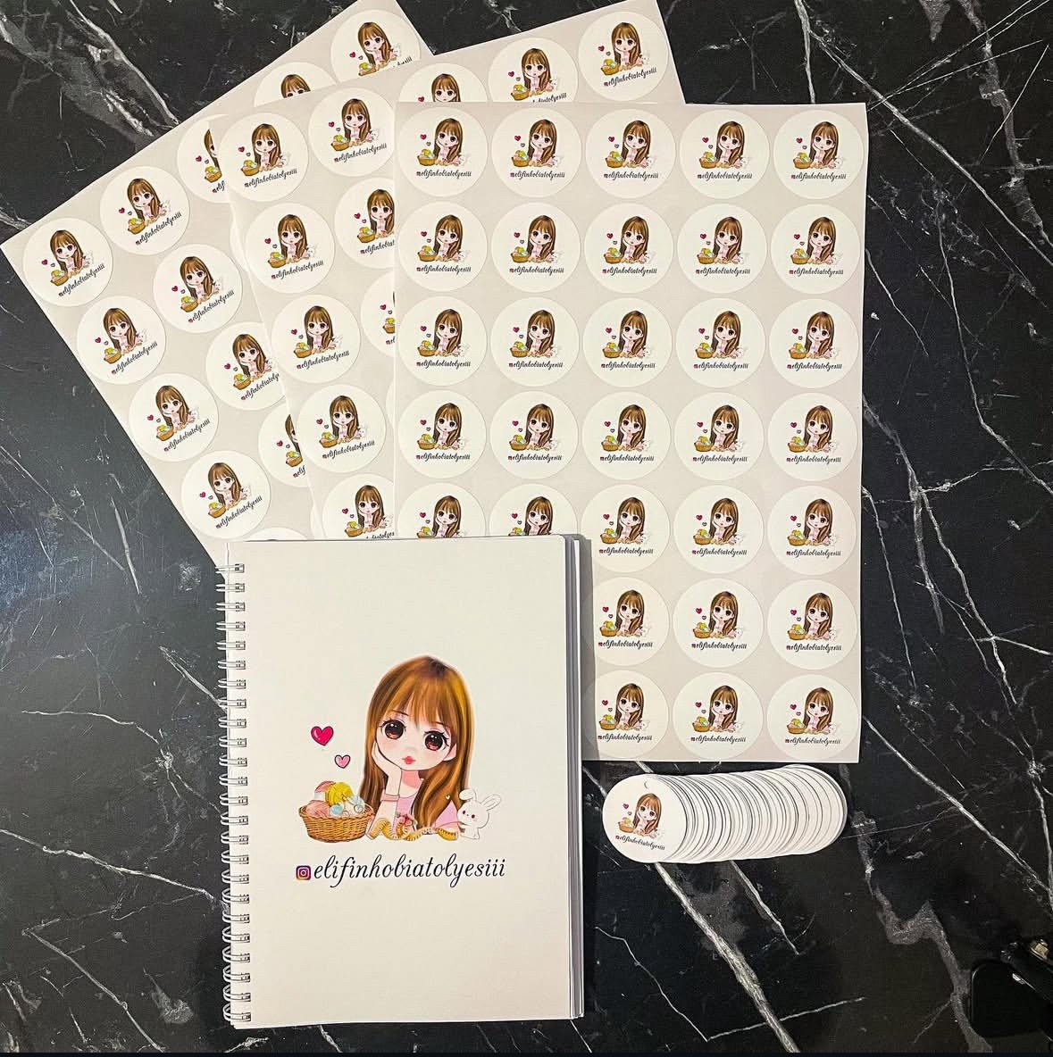 Logolu Sticker-100 Adet