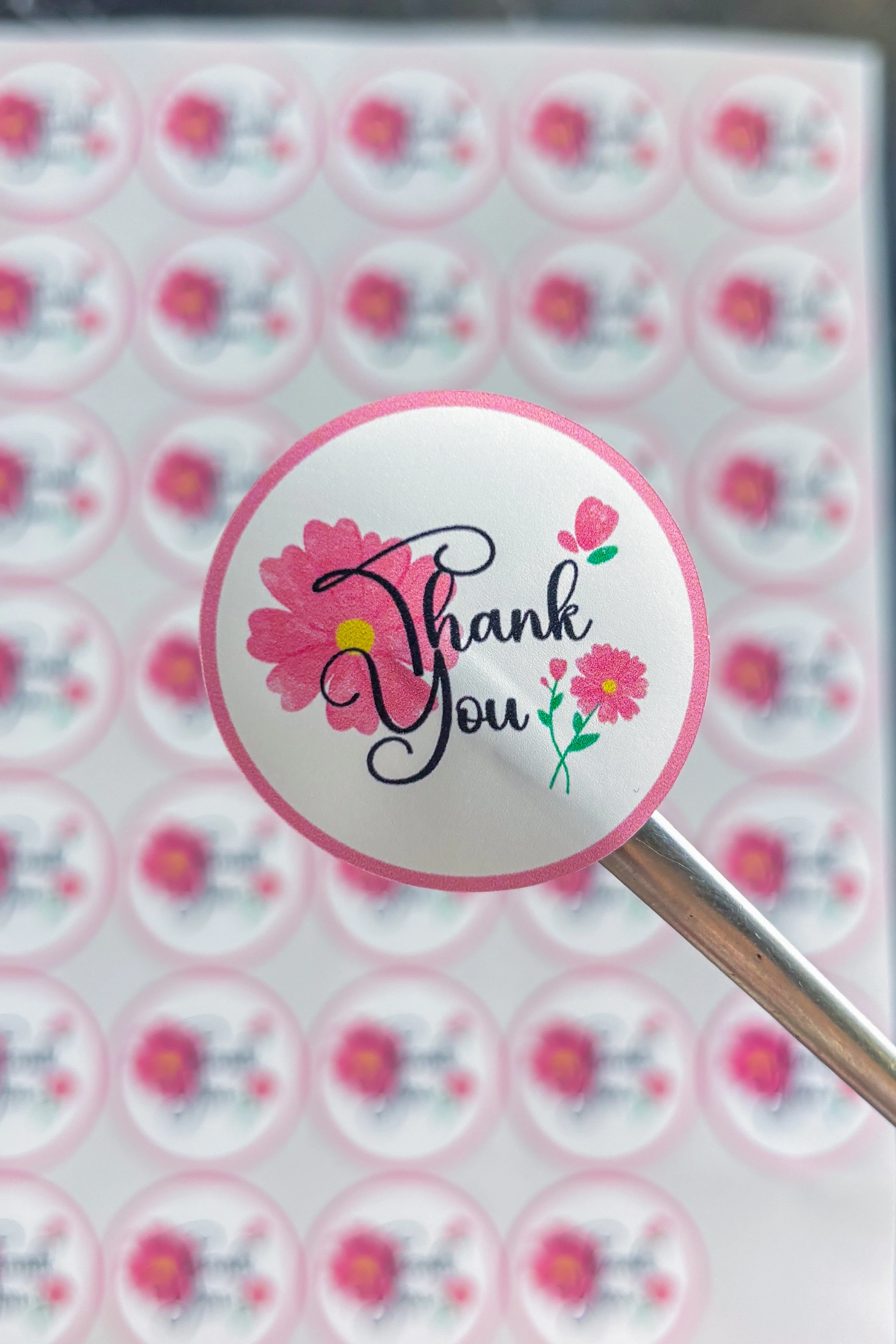 Thank you sticker 4 cm 35 adet opak teşekkür stickerı yapışkanlı etiket 