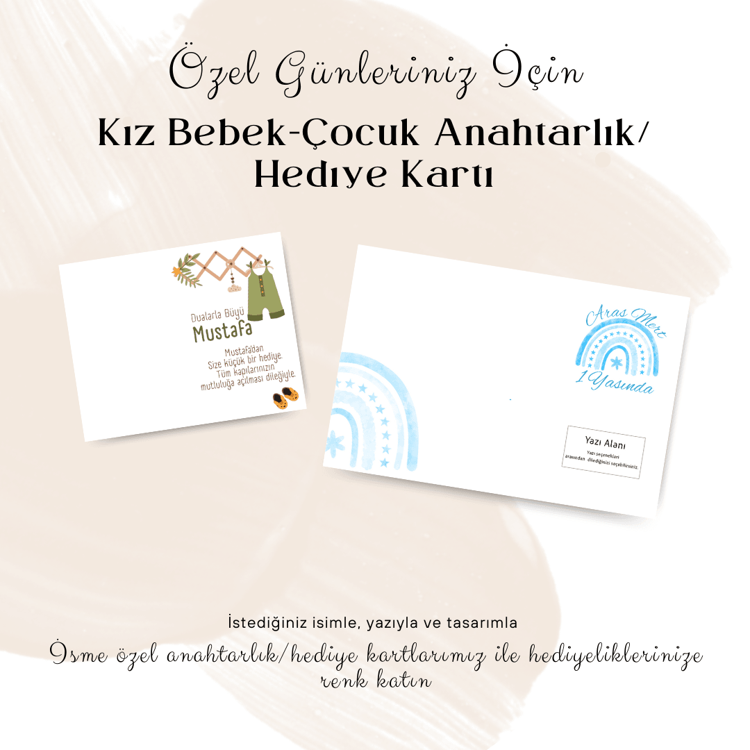 Erkek Bebek/Çocuk Anahtarlık Kartı (50adet /100 adet)