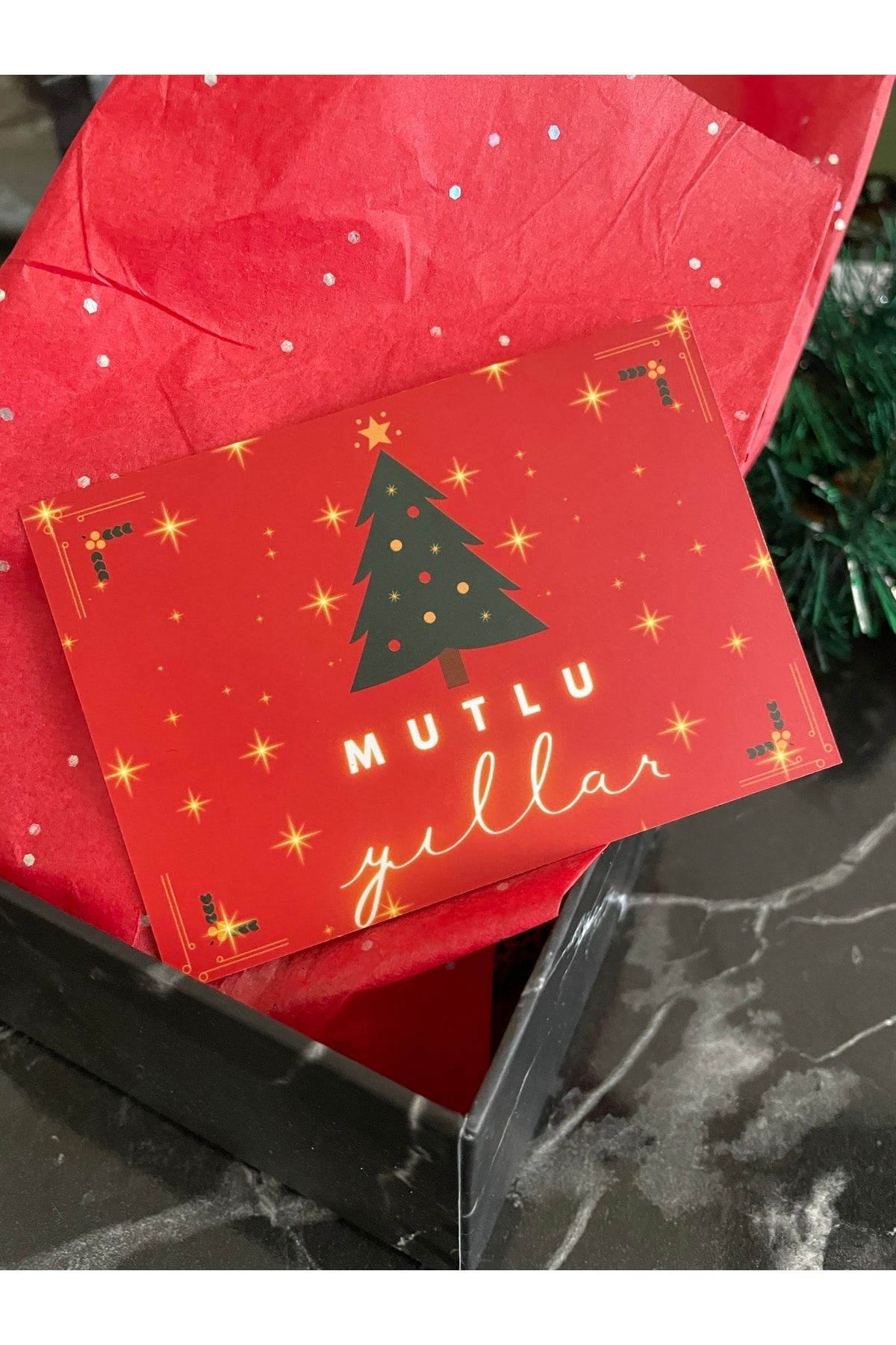 Yılbaşı Serisi 10x7 Cm 20 Adet Çift Yön Teşekkür/not Kartı Mutlu Yıllar