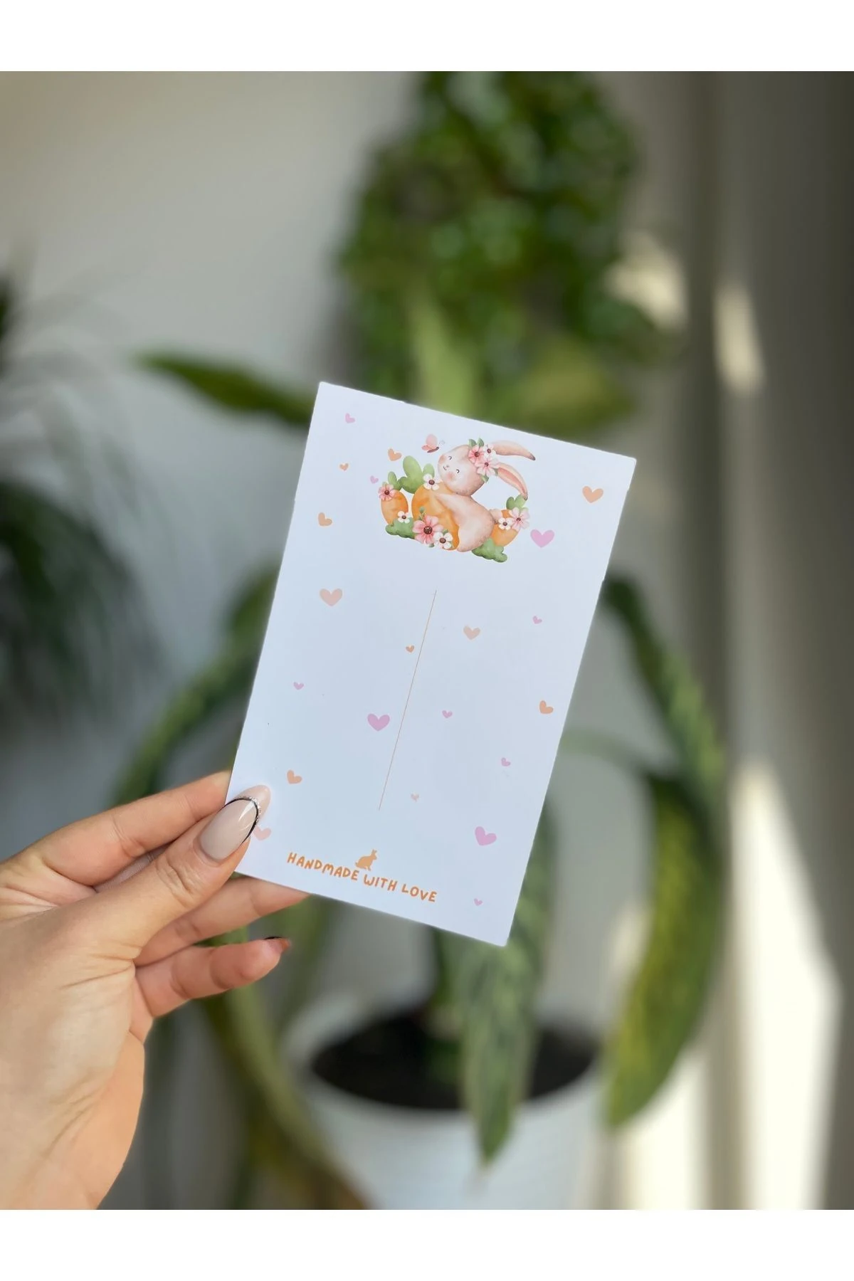 Toka Kartı 9,5x15 cm Cm 20 Adet tavşan Toka Kartı, not kartı bileklik kartı takı kartı